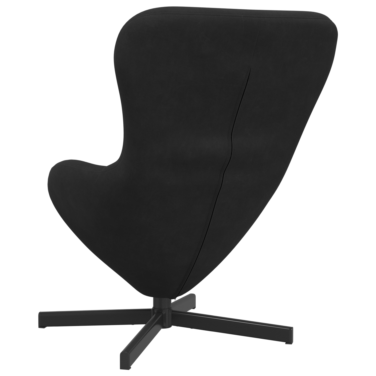 Fotoliu tip ou, negru, catifea — imaginea 6