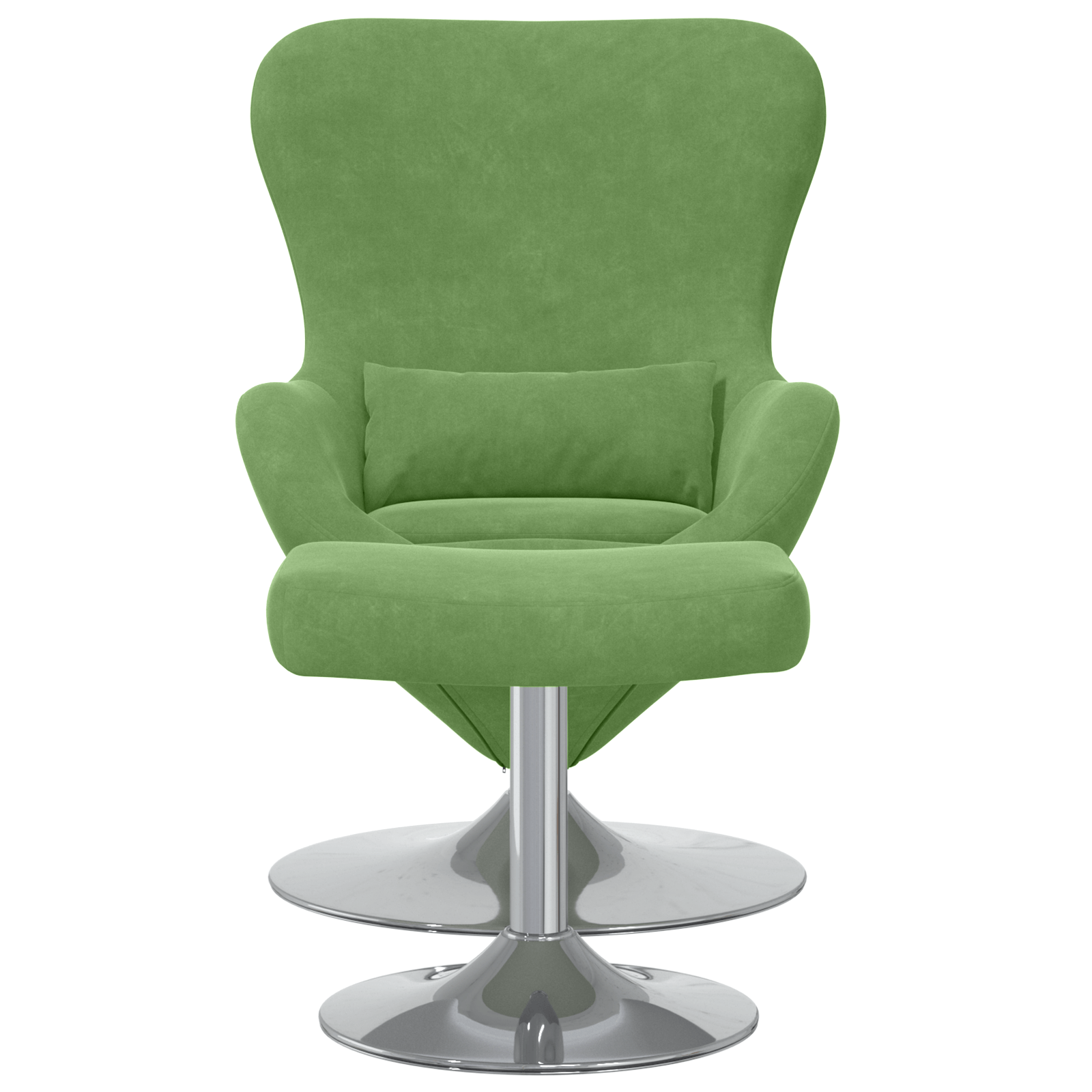 Fotoliu Egg cu taburet Catifea Verde Deschis — imaginea 4