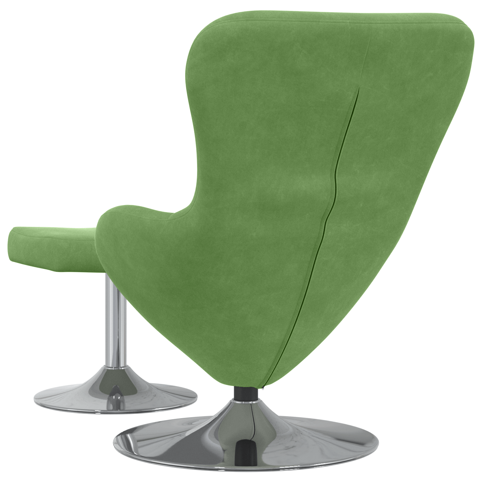 Fotoliu Egg cu taburet Catifea Verde Deschis — imaginea 6