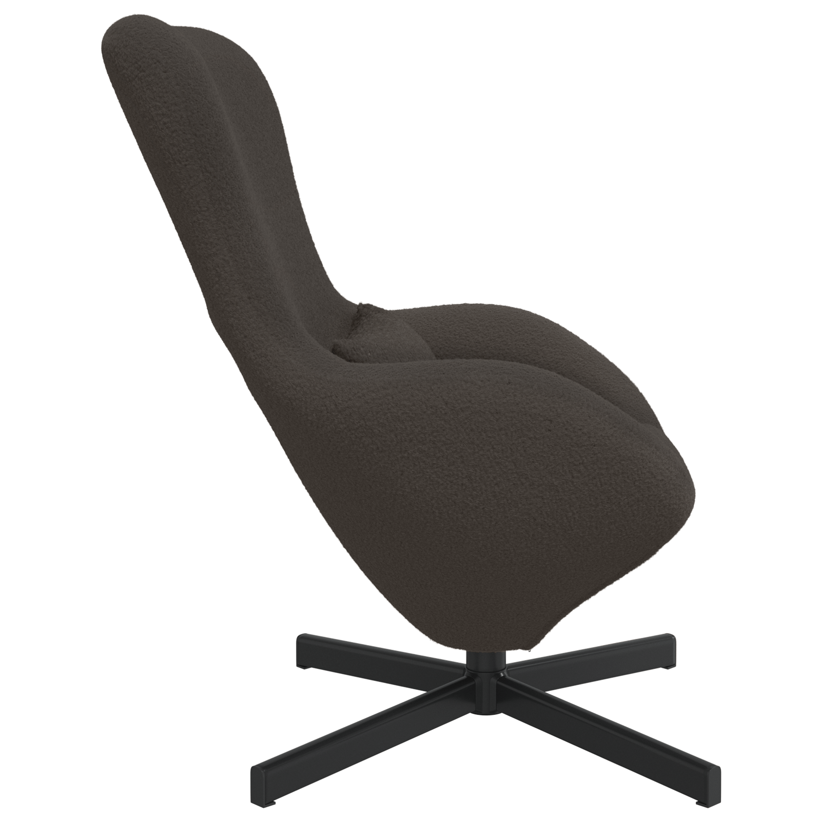 Fotoliu tip ou, gri inchis, material similar lana — imaginea 5