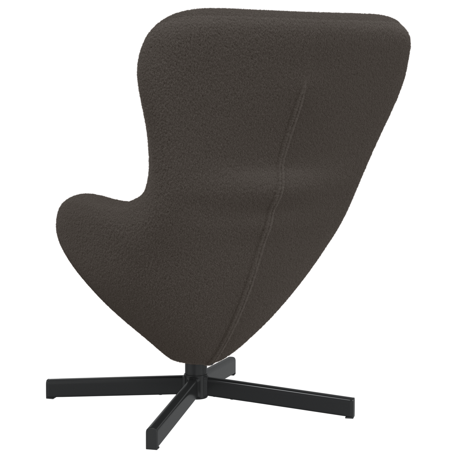 Fotoliu tip ou, gri inchis, material similar lana — imaginea 6