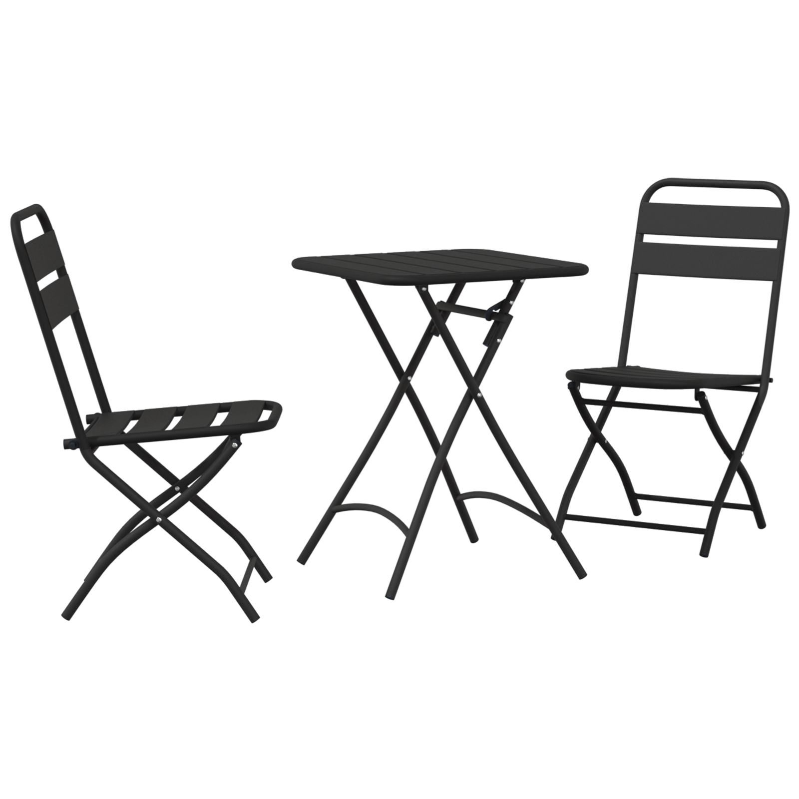 Set bistro pliabil, 3 piese, antracit, otel — imaginea 2
