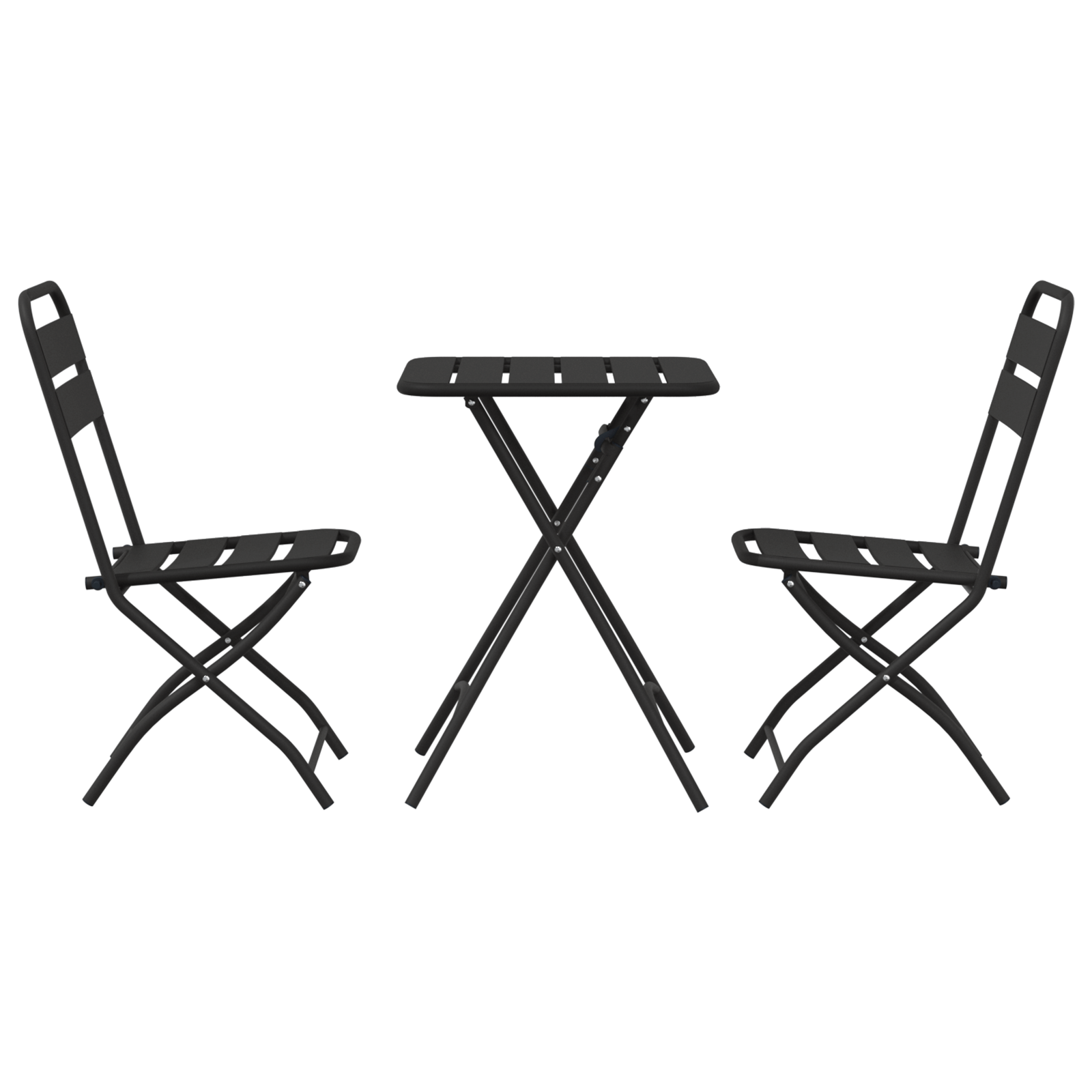 Set bistro pliabil, 3 piese, antracit, otel — imaginea 7