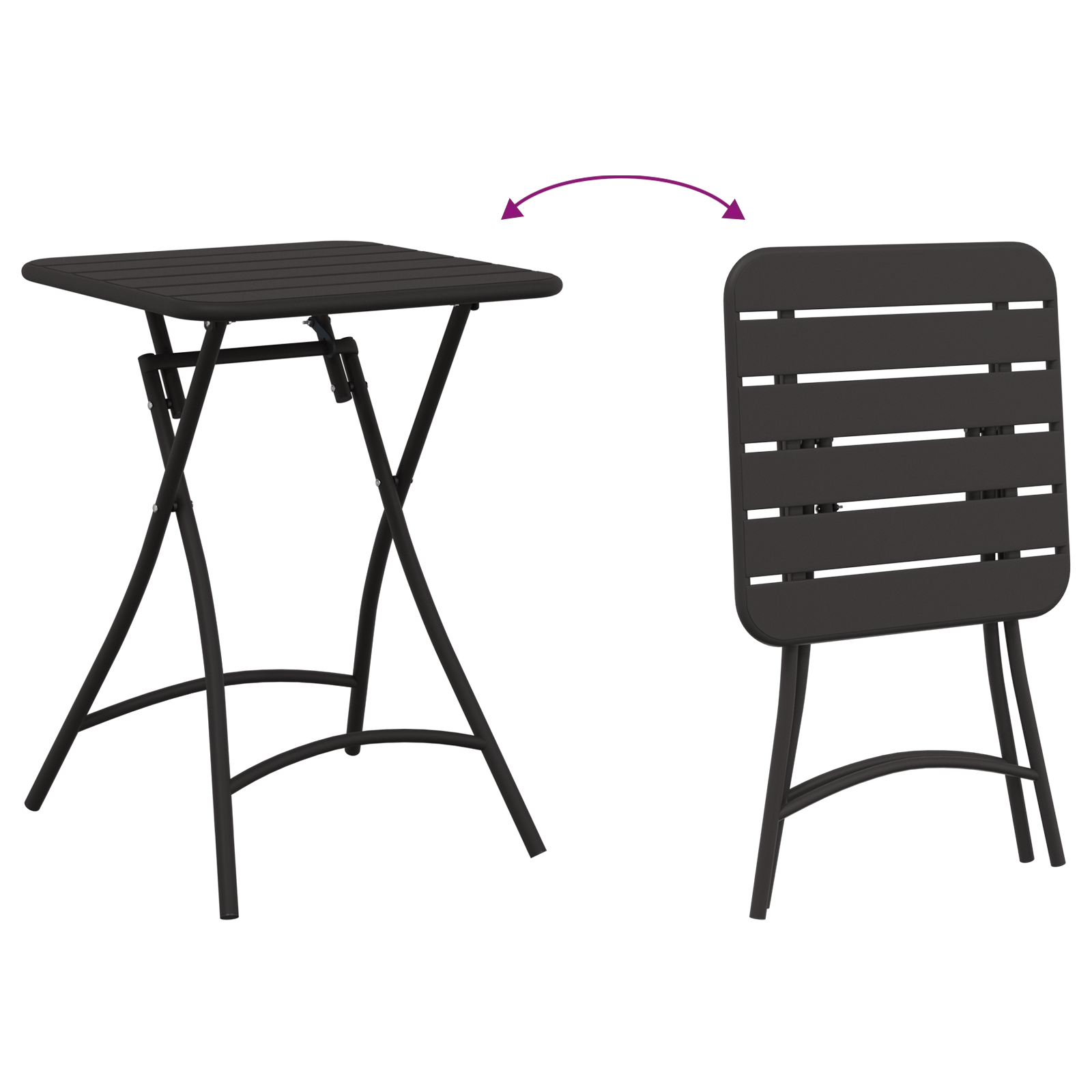 Set bistro pliabil, 3 piese, antracit, otel — imaginea 10