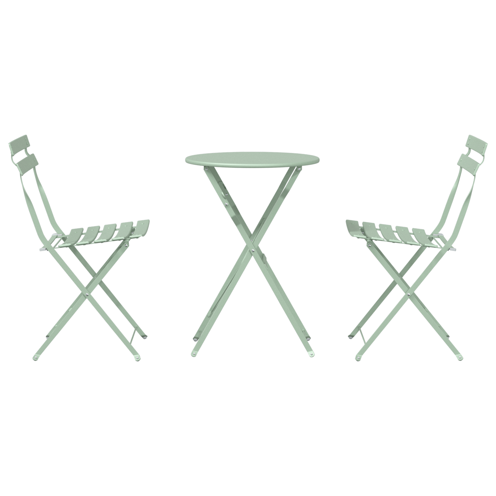 Set bistro pliabil, 3 piese, verde menta deschis, otel — imaginea 7