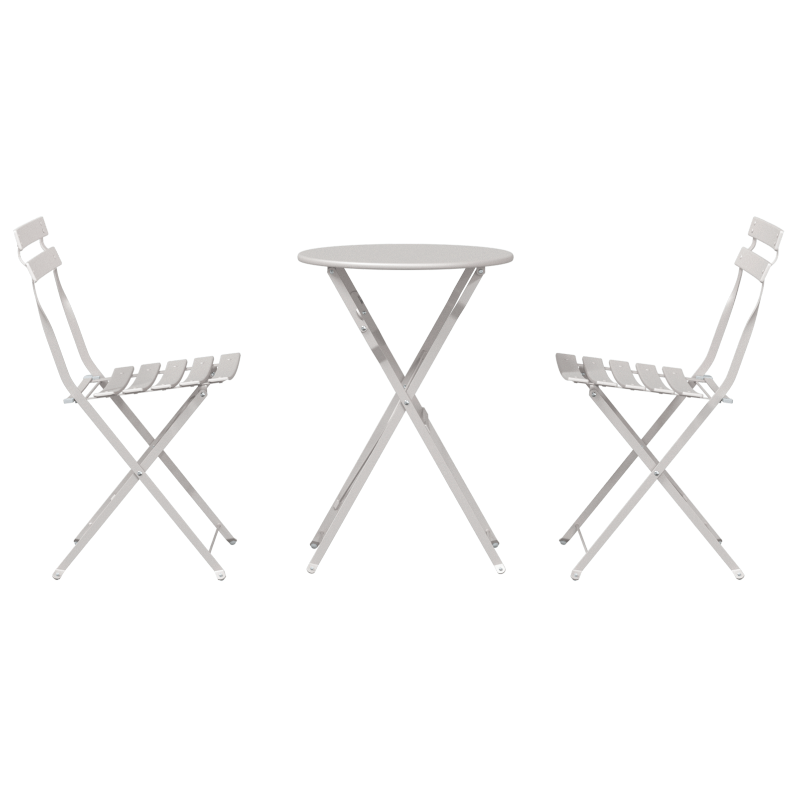 Set bistro pliabil, 3 piese, bej, otel — imaginea 7