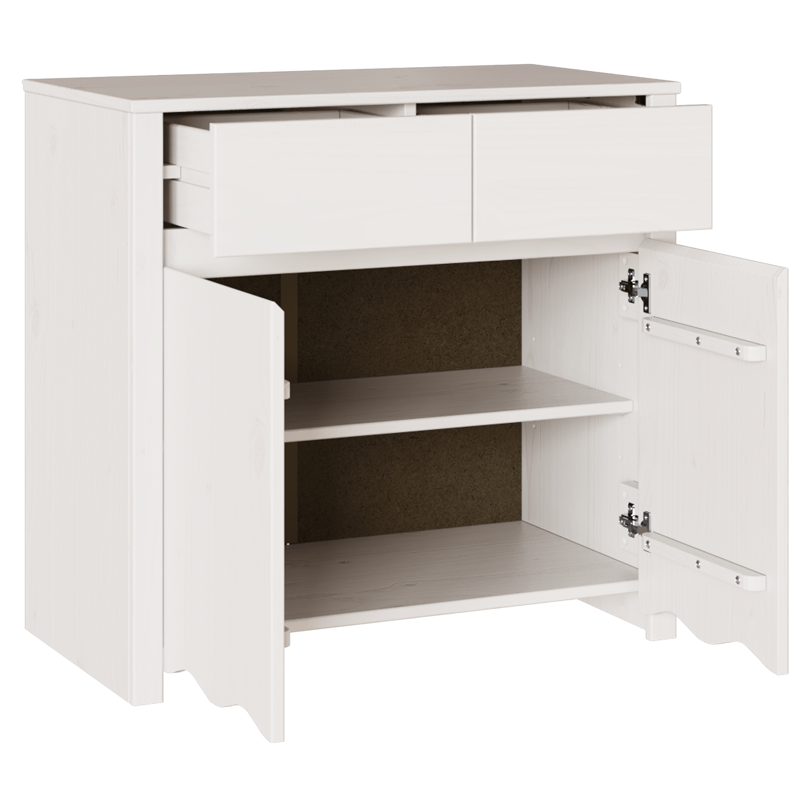 Dulap "DRAMMEN", alb, 79x43x75,5 cm, lemn masiv de pin — imaginea 5