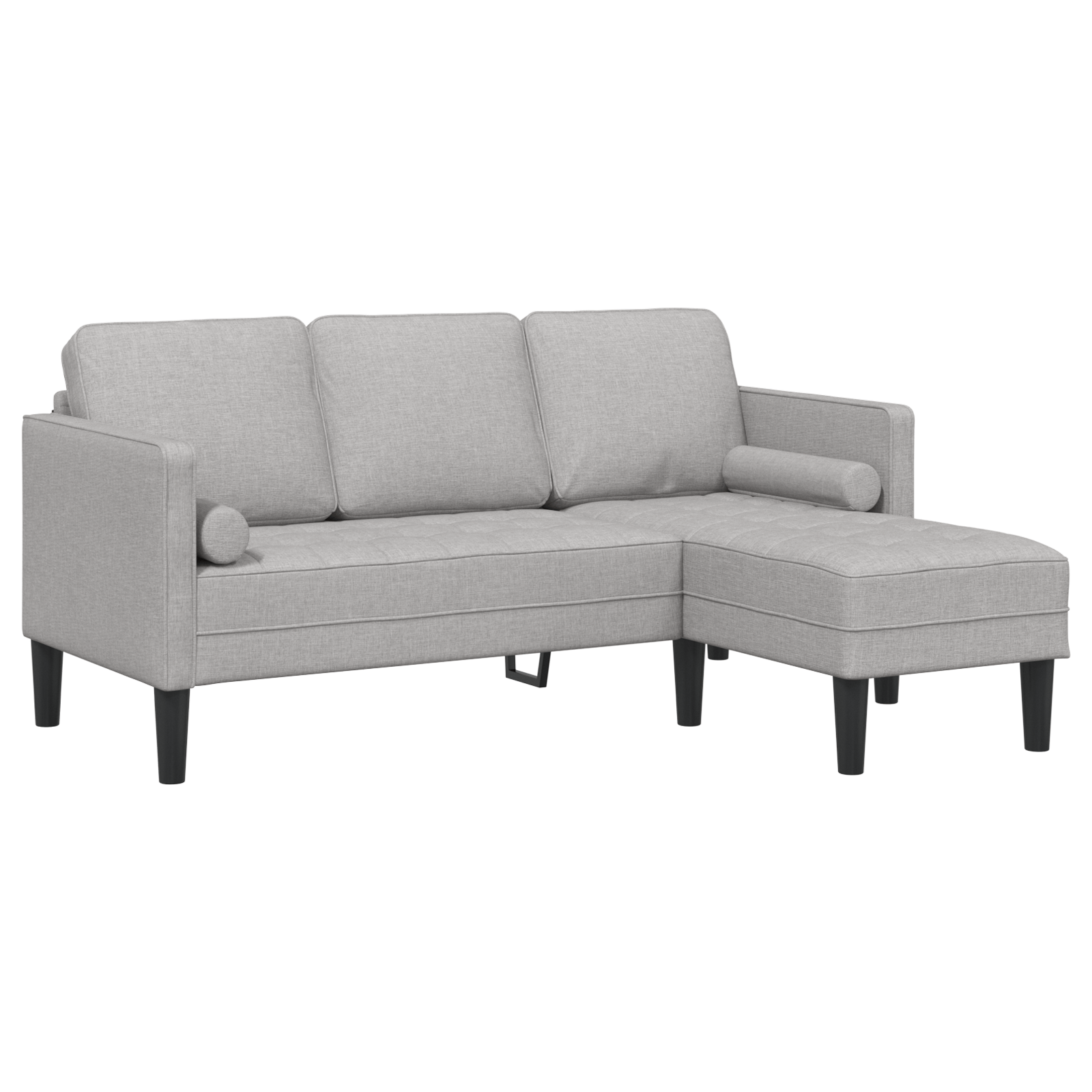 Canapea forma L, 3 locuri, gri nor, 160 cm, textil — imaginea 2