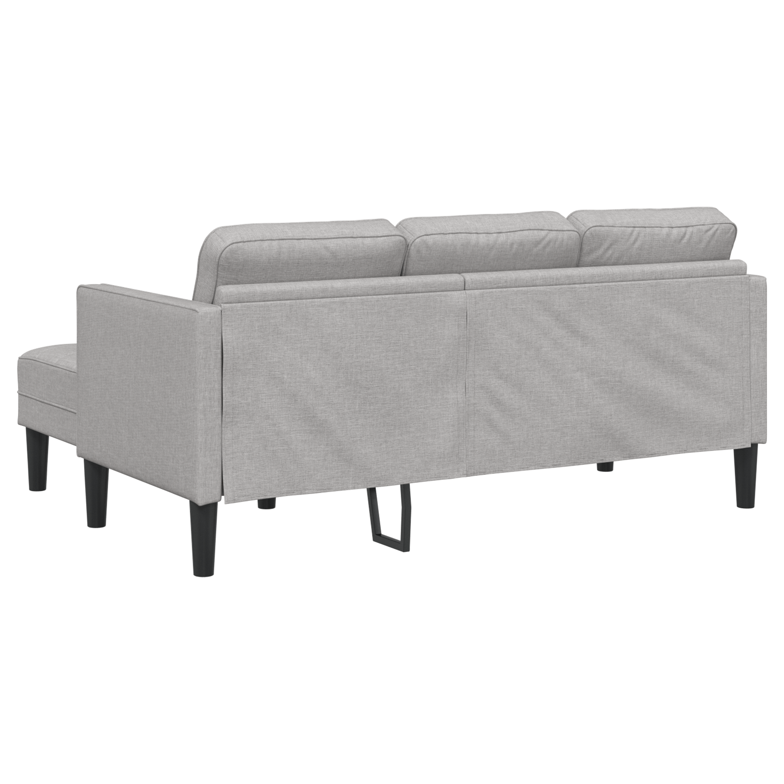 Canapea forma L, 3 locuri, gri nor, 160 cm, textil — imaginea 4