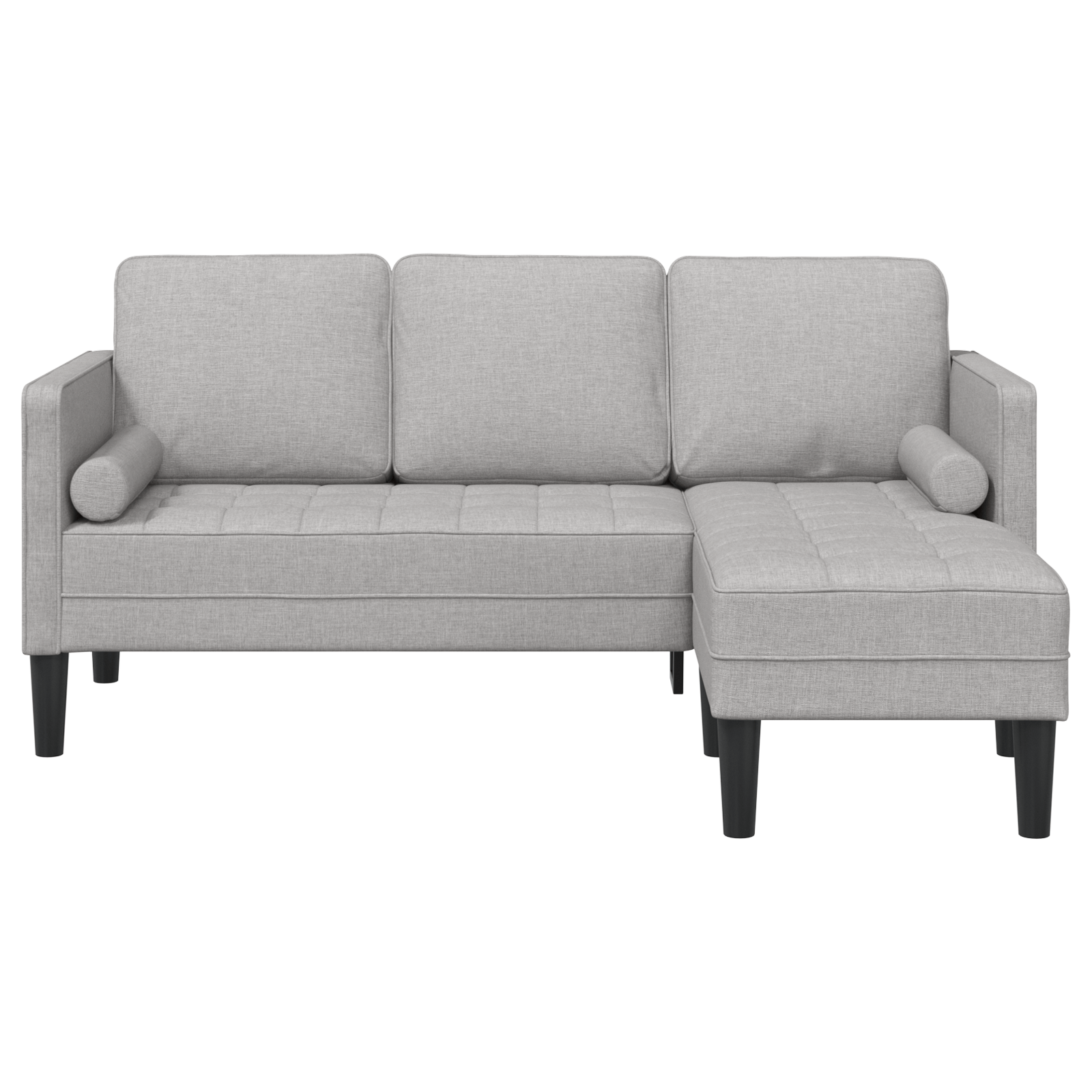 Canapea forma L, 3 locuri, gri nor, 160 cm, textil — imaginea 5