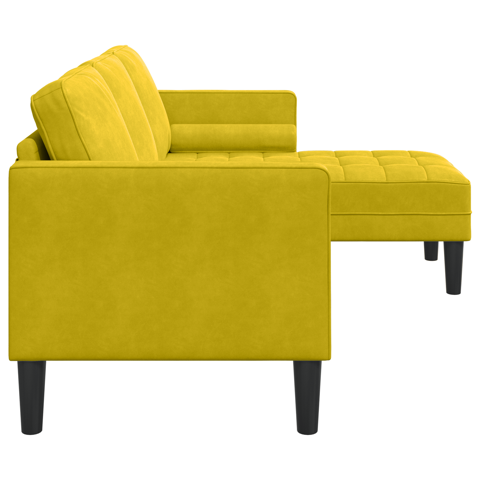 Canapea in forma de L Galben 173x131x67 cm Catifea — imaginea 5