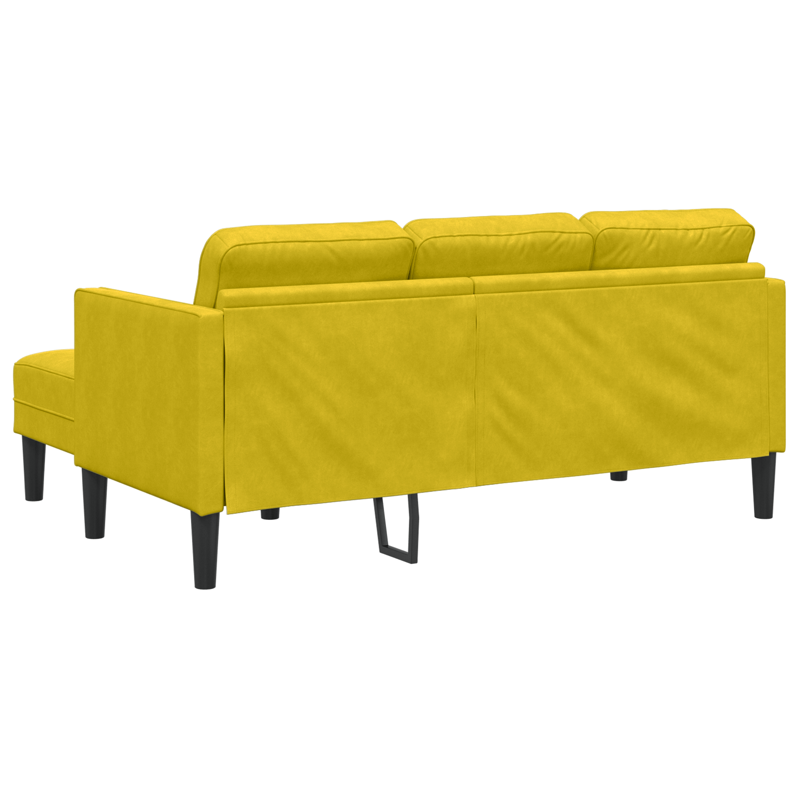 Canapea in forma de L Galben 173x131x67 cm Catifea — imaginea 6