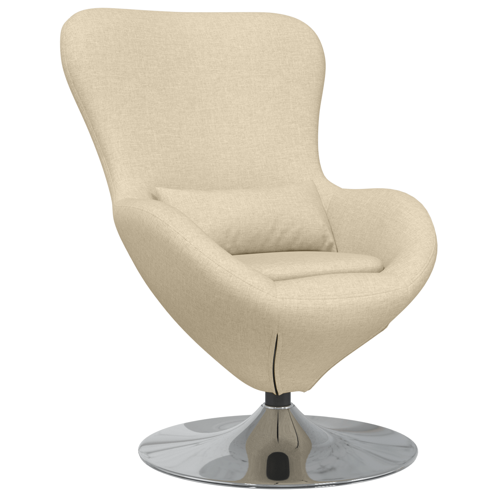 Fotoliu tip ou, crem, textil — imaginea 2
