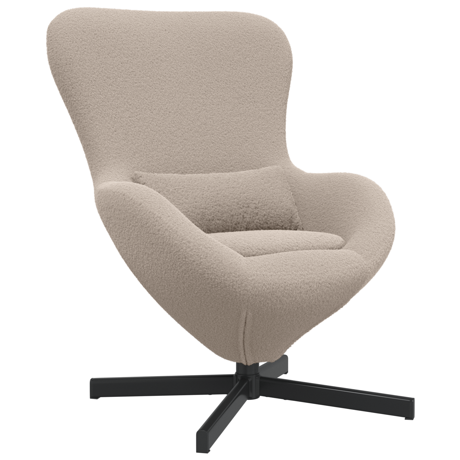 Fotoliu tip ou, gri deschis, material similar lana — imaginea 2