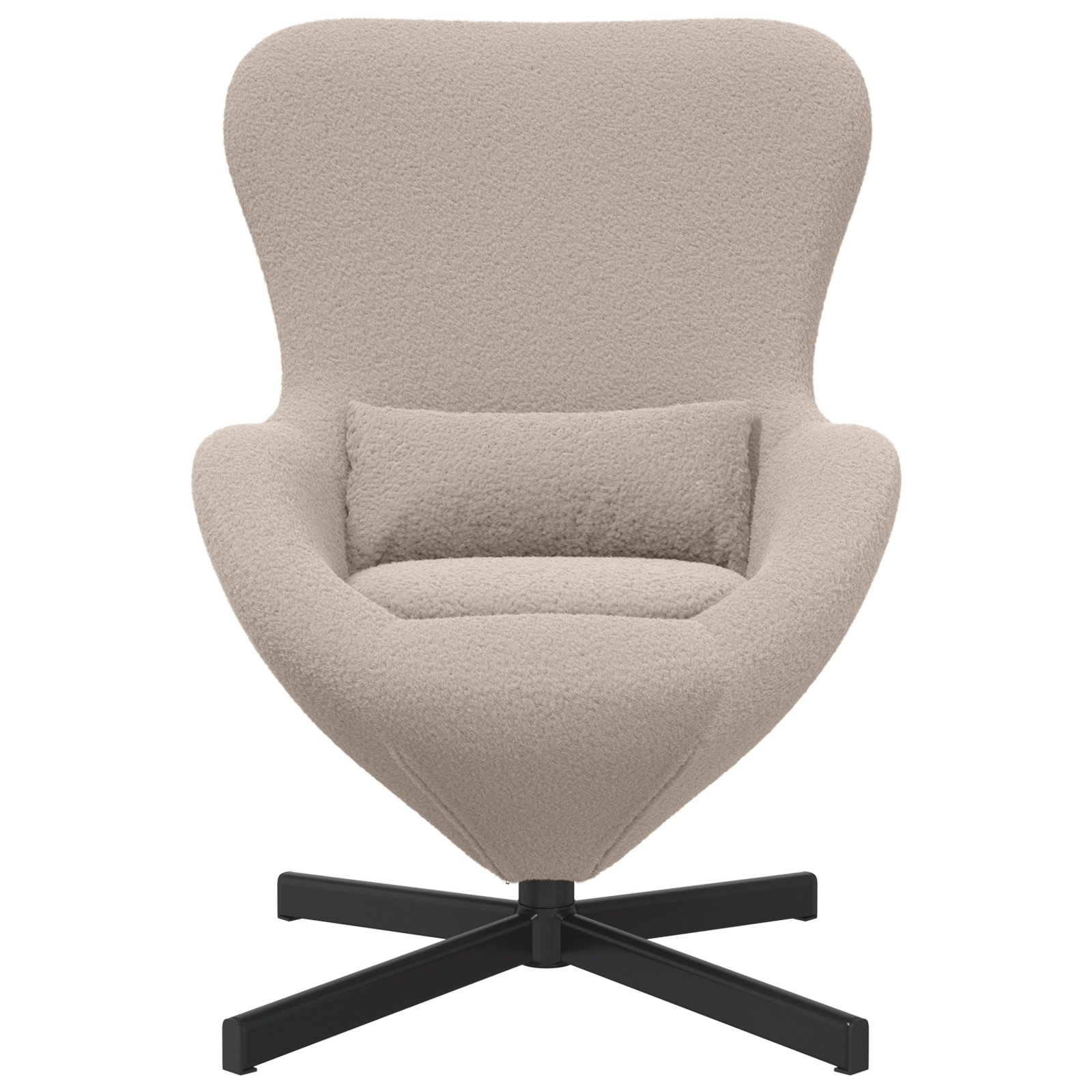 Fotoliu tip ou, gri deschis, material similar lana — imaginea 4
