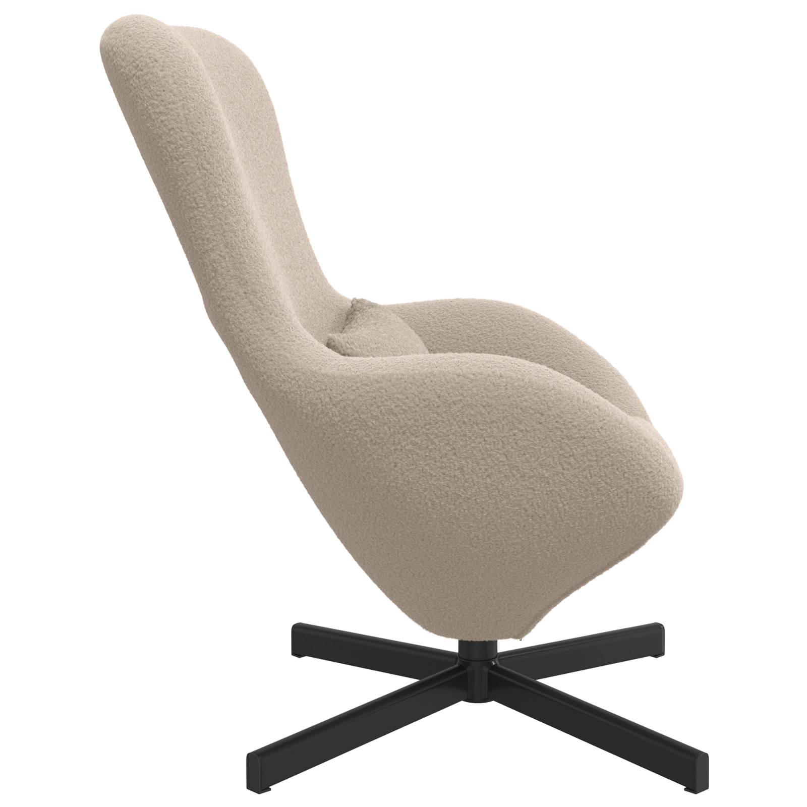 Fotoliu tip ou, gri deschis, material similar lana — imaginea 5