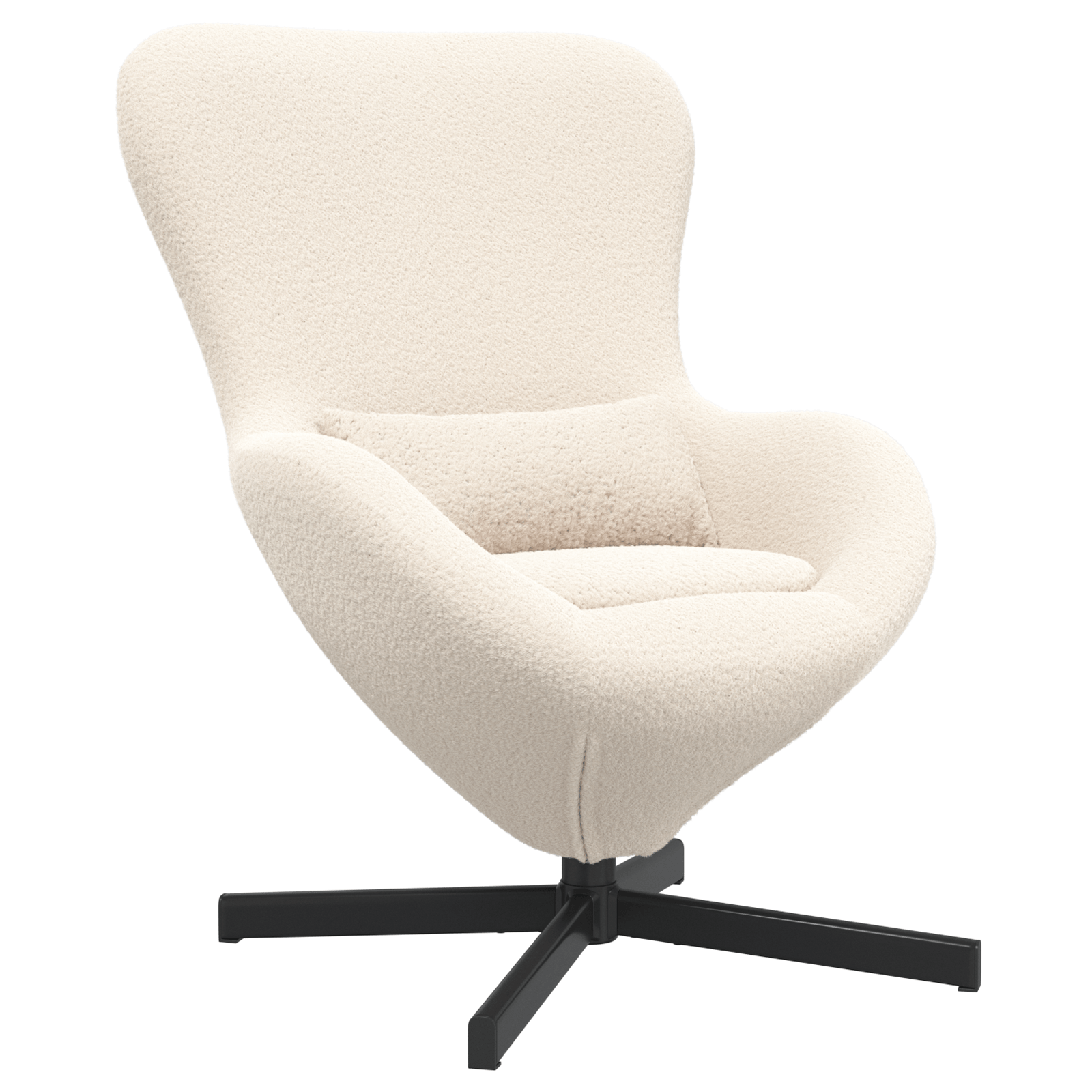 Fotoliu tip ou, crem, material similar lana — imaginea 2