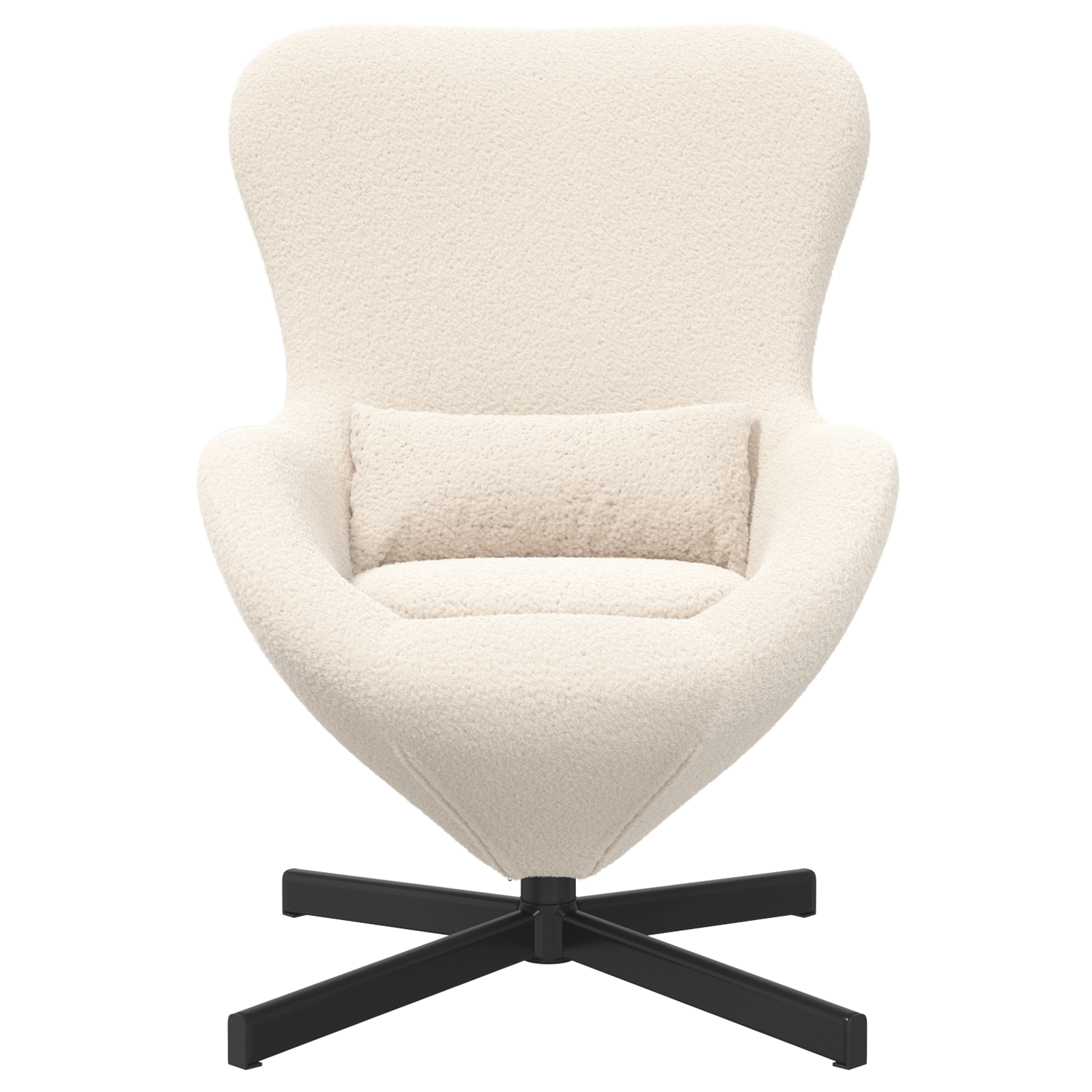 Fotoliu tip ou, crem, material similar lana — imaginea 4