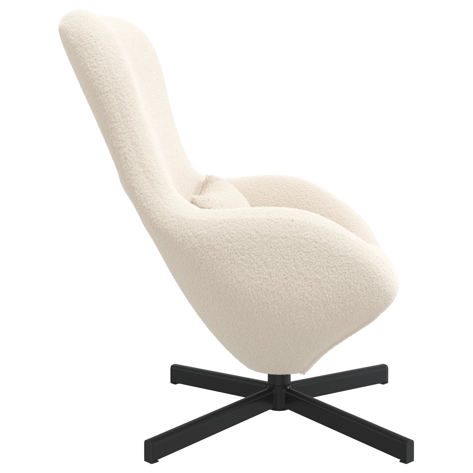 Fotoliu tip ou, crem, material similar lana — imaginea 5