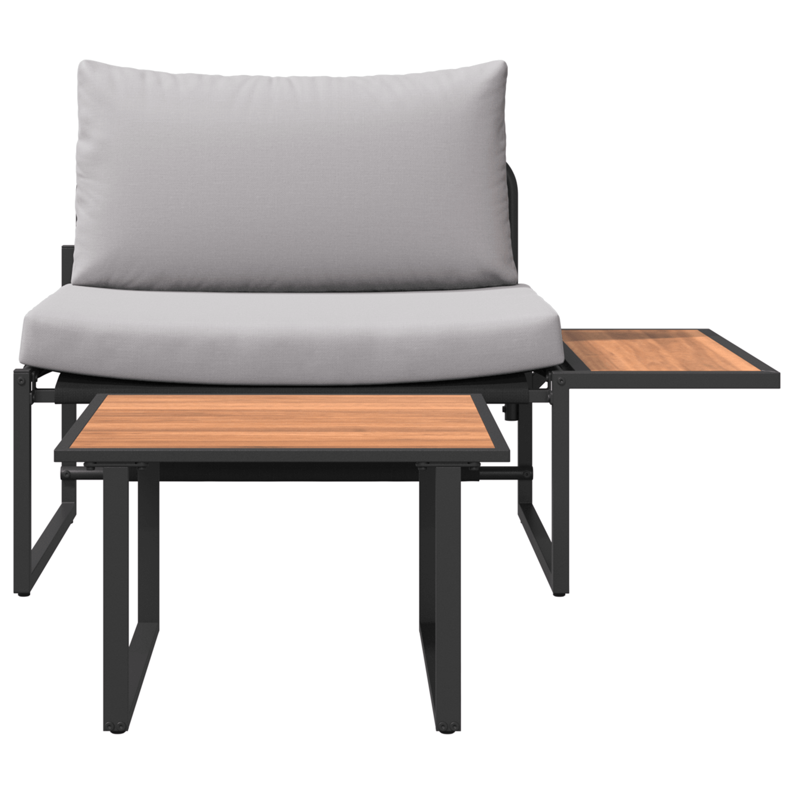 Set mobilier de gradina, 2 piese, single cu perne gri deschis — imaginea 7