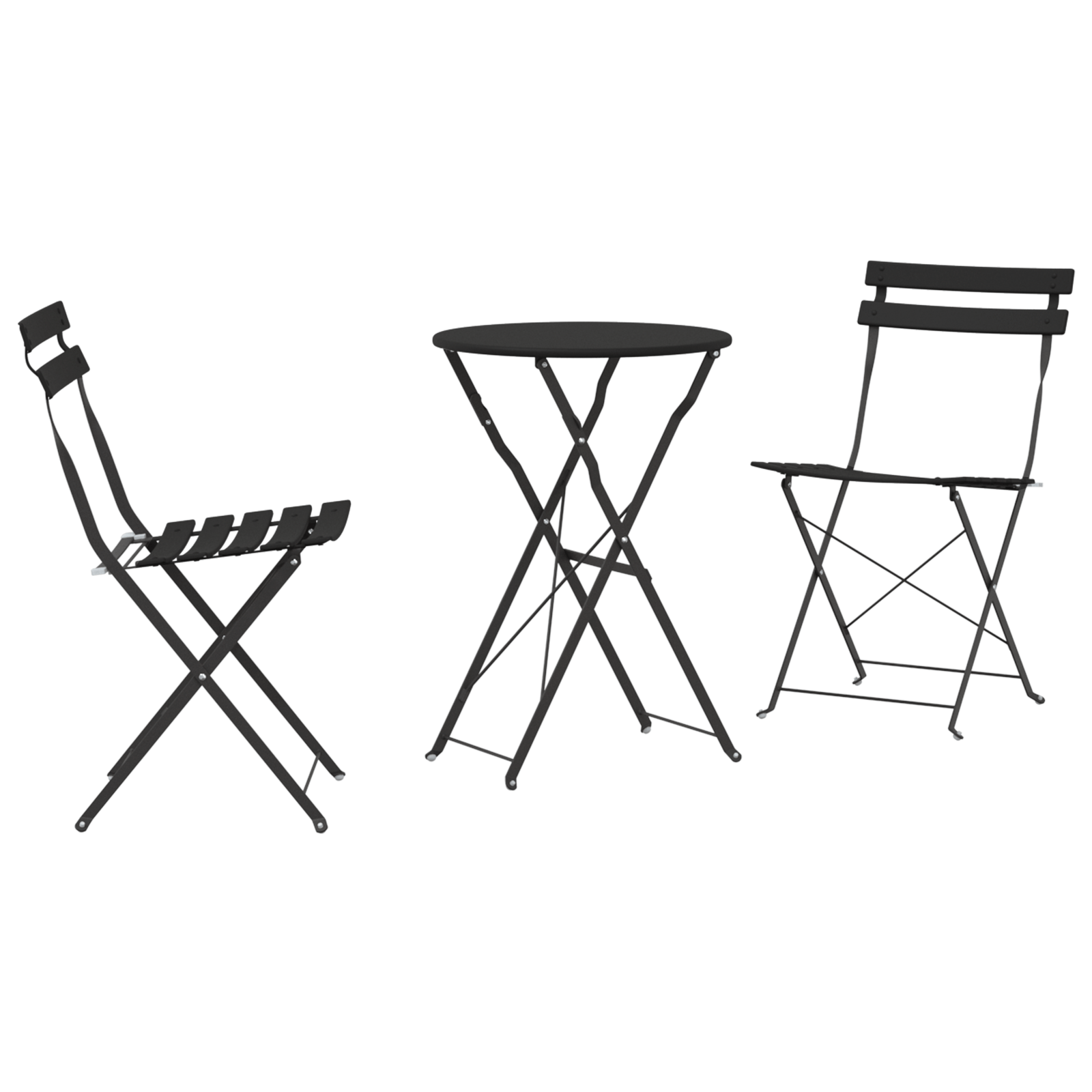 Set bistro pliabil, 3 piese, antracit, otel — imaginea 2