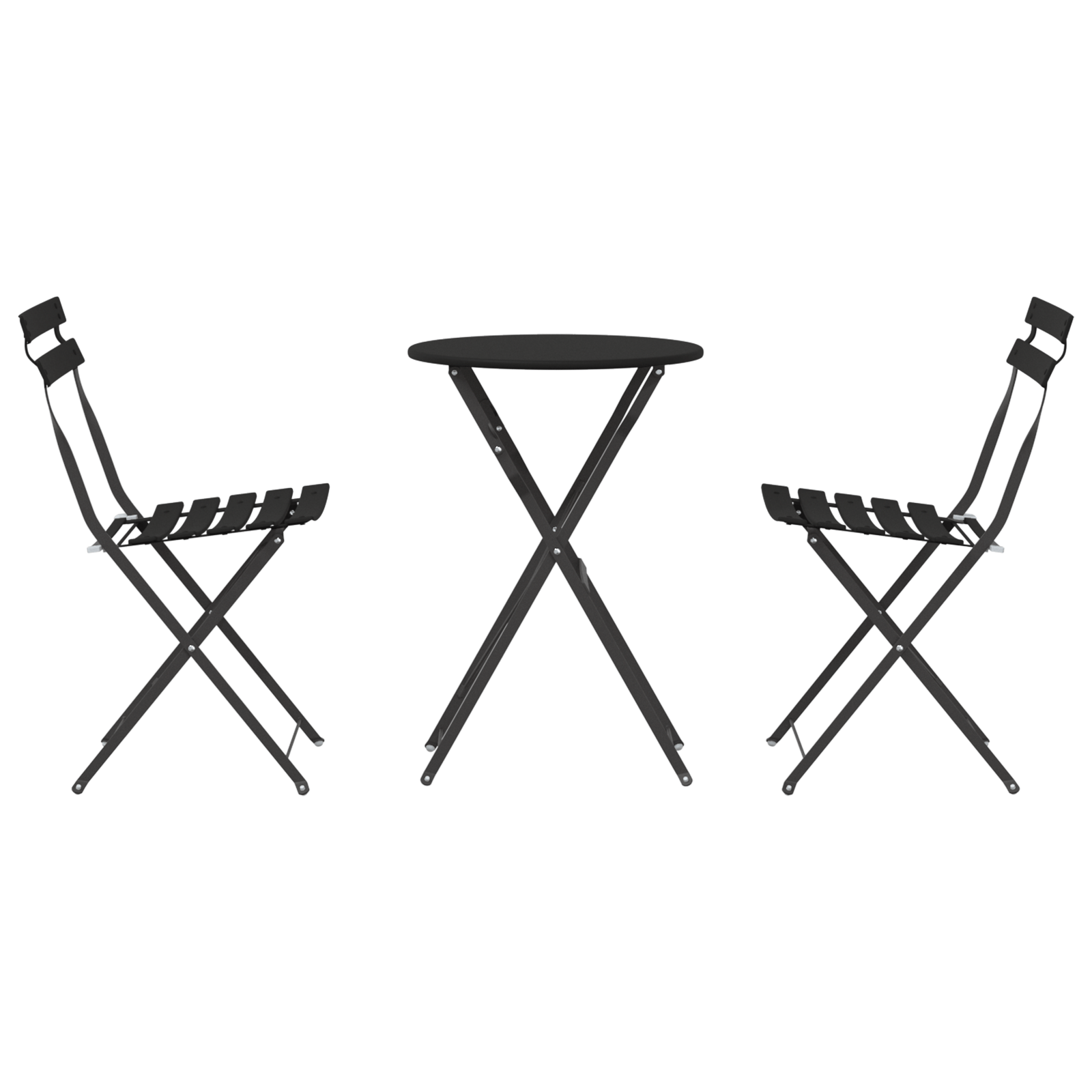 Set bistro pliabil, 3 piese, antracit, otel — imaginea 7