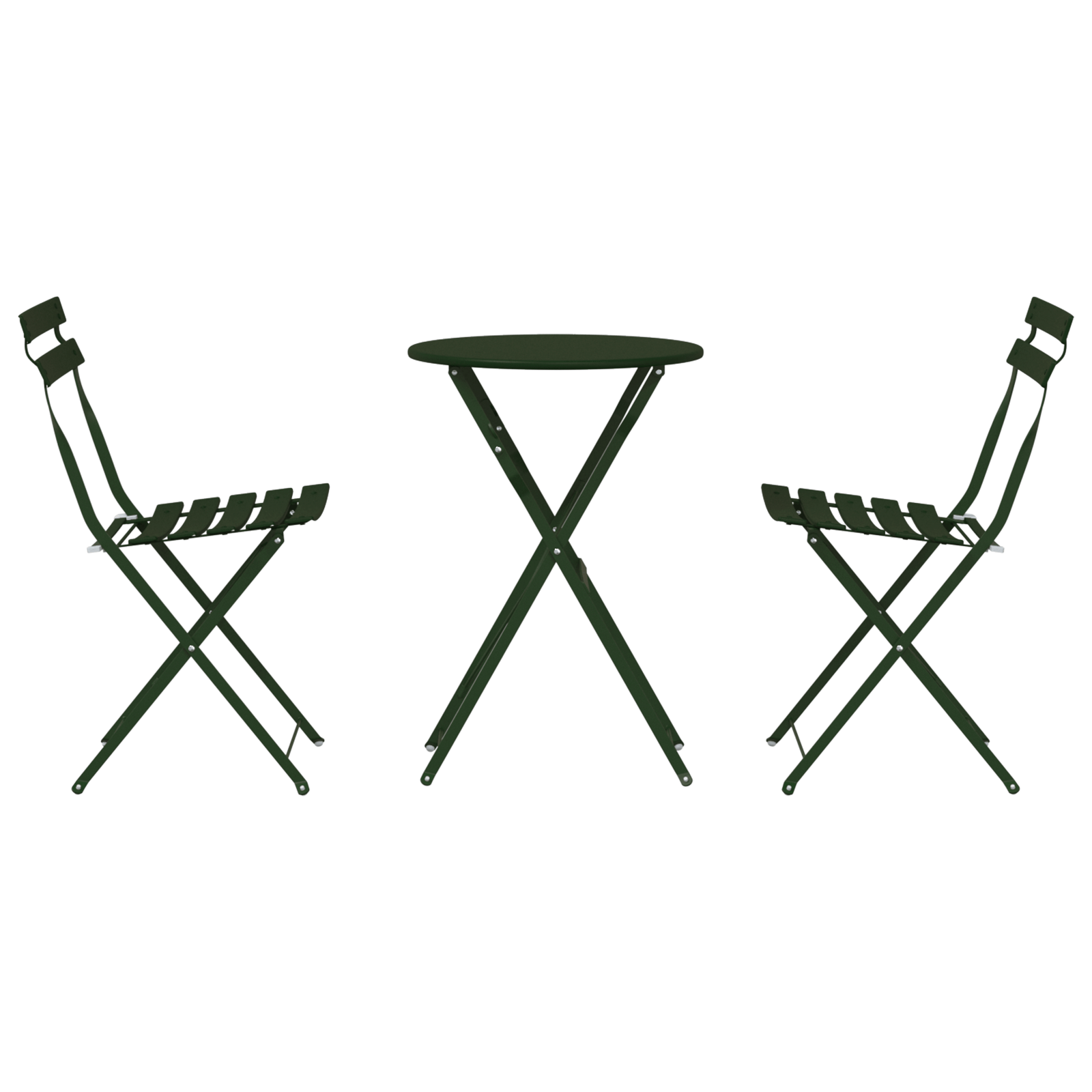 Set bistro pliabil, 3 piese, verde inchis, otel — imaginea 7