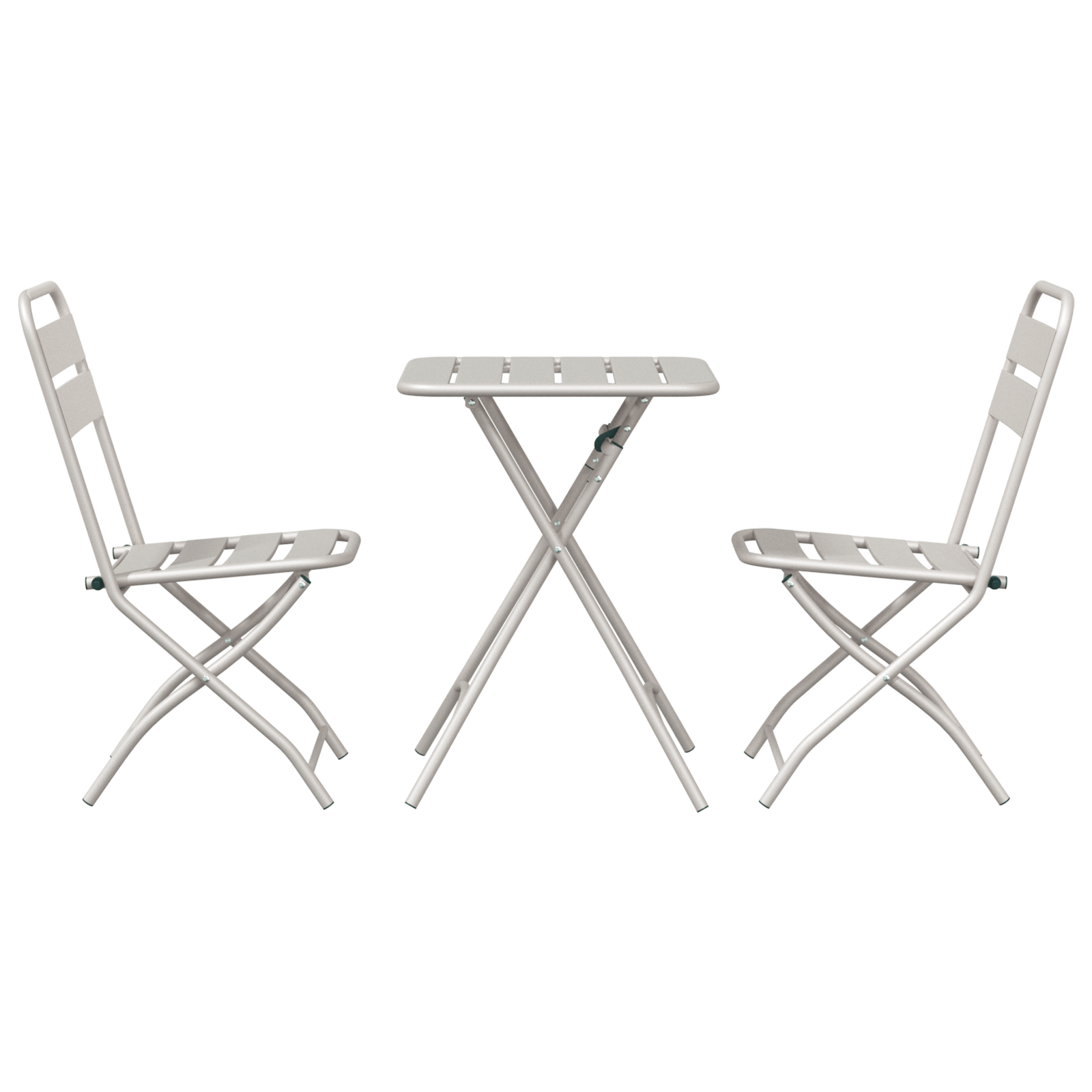 Set bistro pliabil, 3 piese, bej, otel — imaginea 7