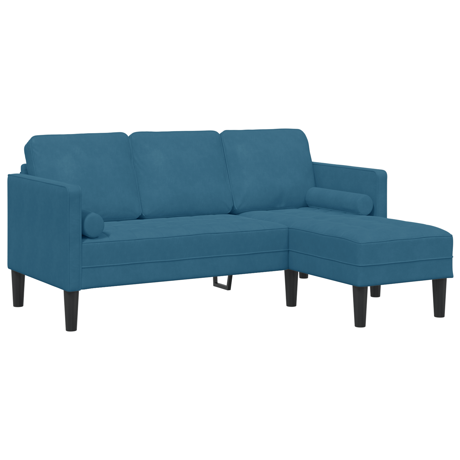 Canapea L Albastra 173x131x67 cm Catifea — imaginea 2