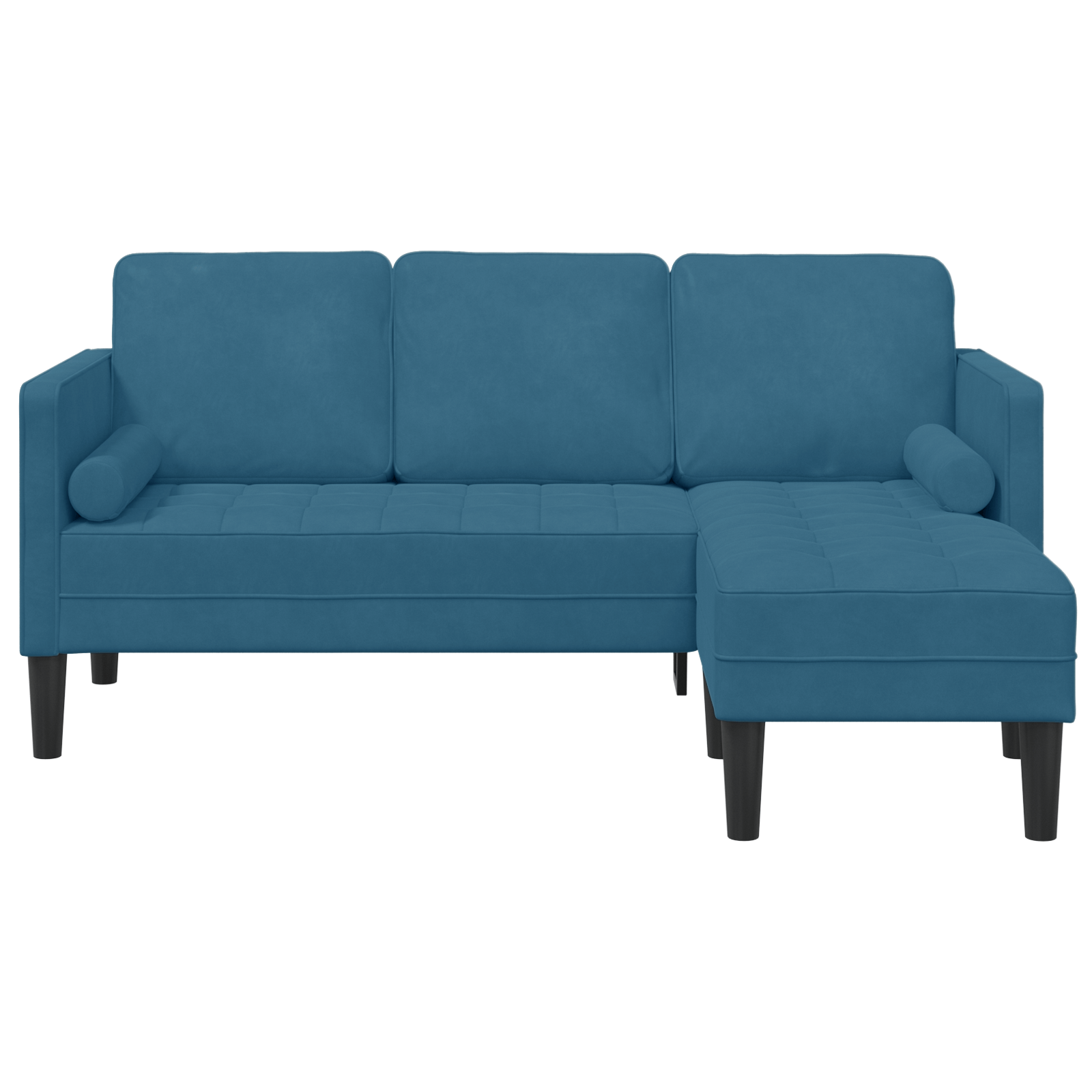 Canapea L Albastra 173x131x67 cm Catifea — imaginea 4