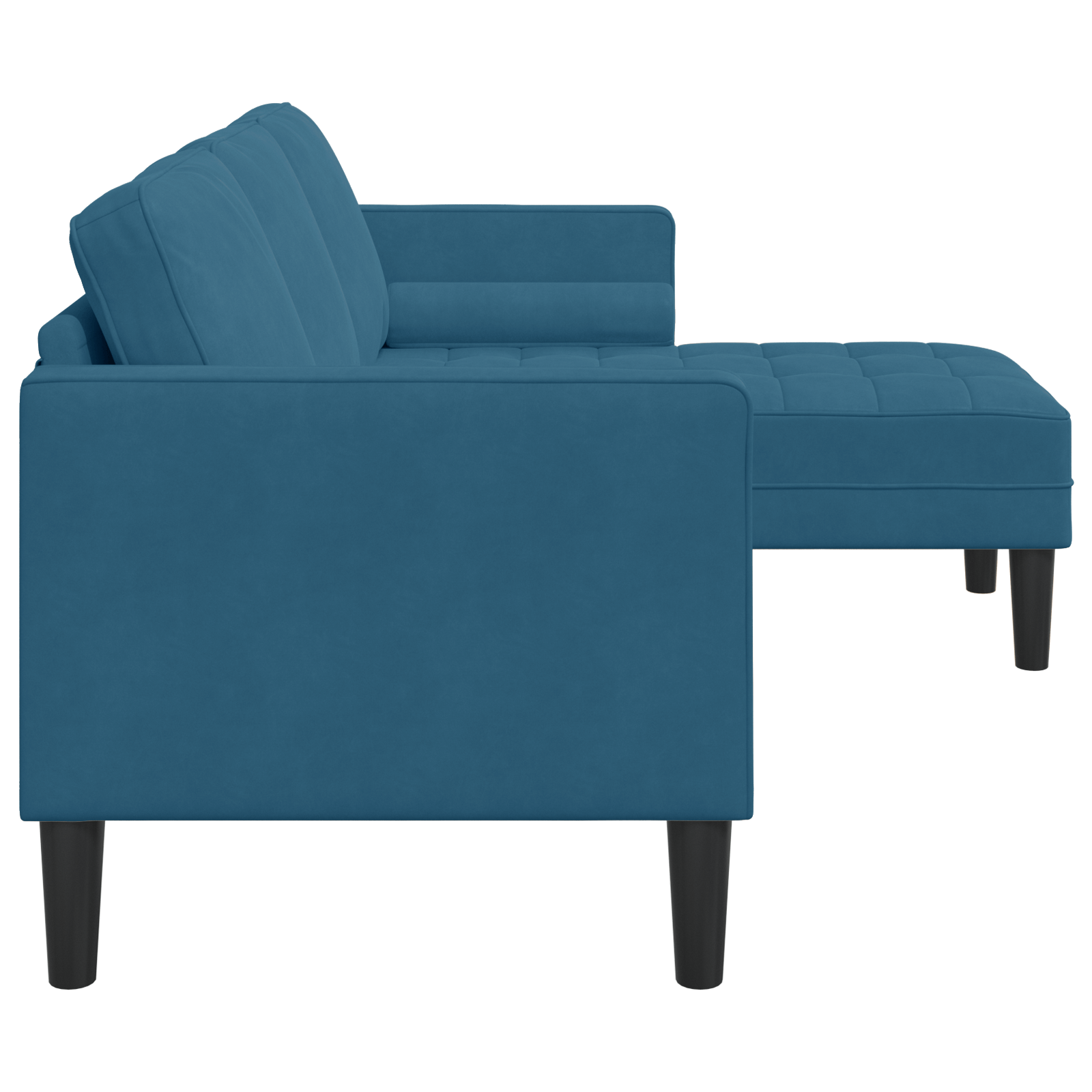 Canapea L Albastra 173x131x67 cm Catifea — imaginea 5