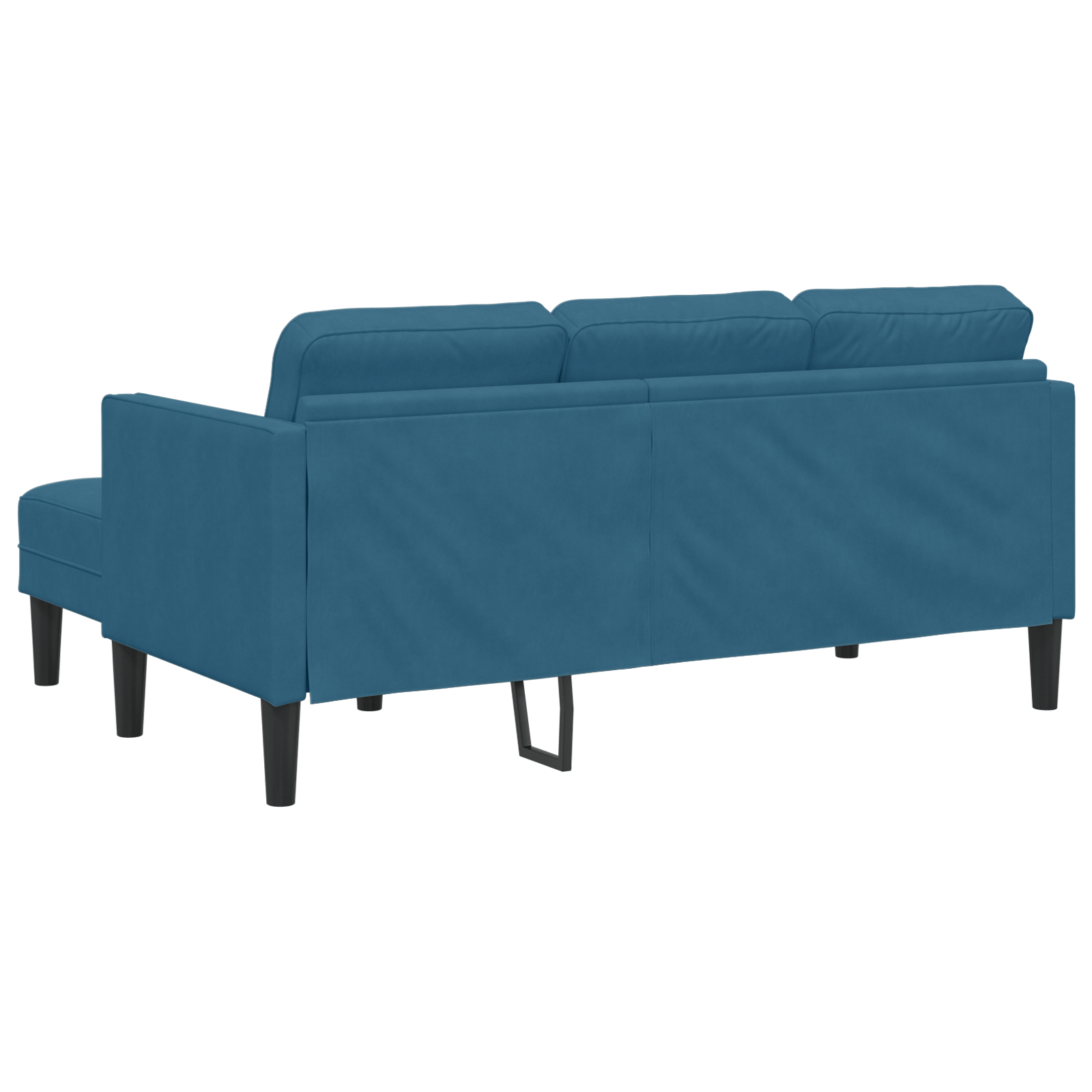 Canapea L Albastra 173x131x67 cm Catifea — imaginea 6