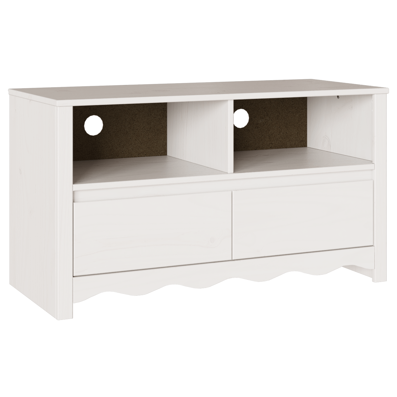Dulap TV "DRAMMEN", alb, 99x43x55 cm, lemn masiv de pin — imaginea 2