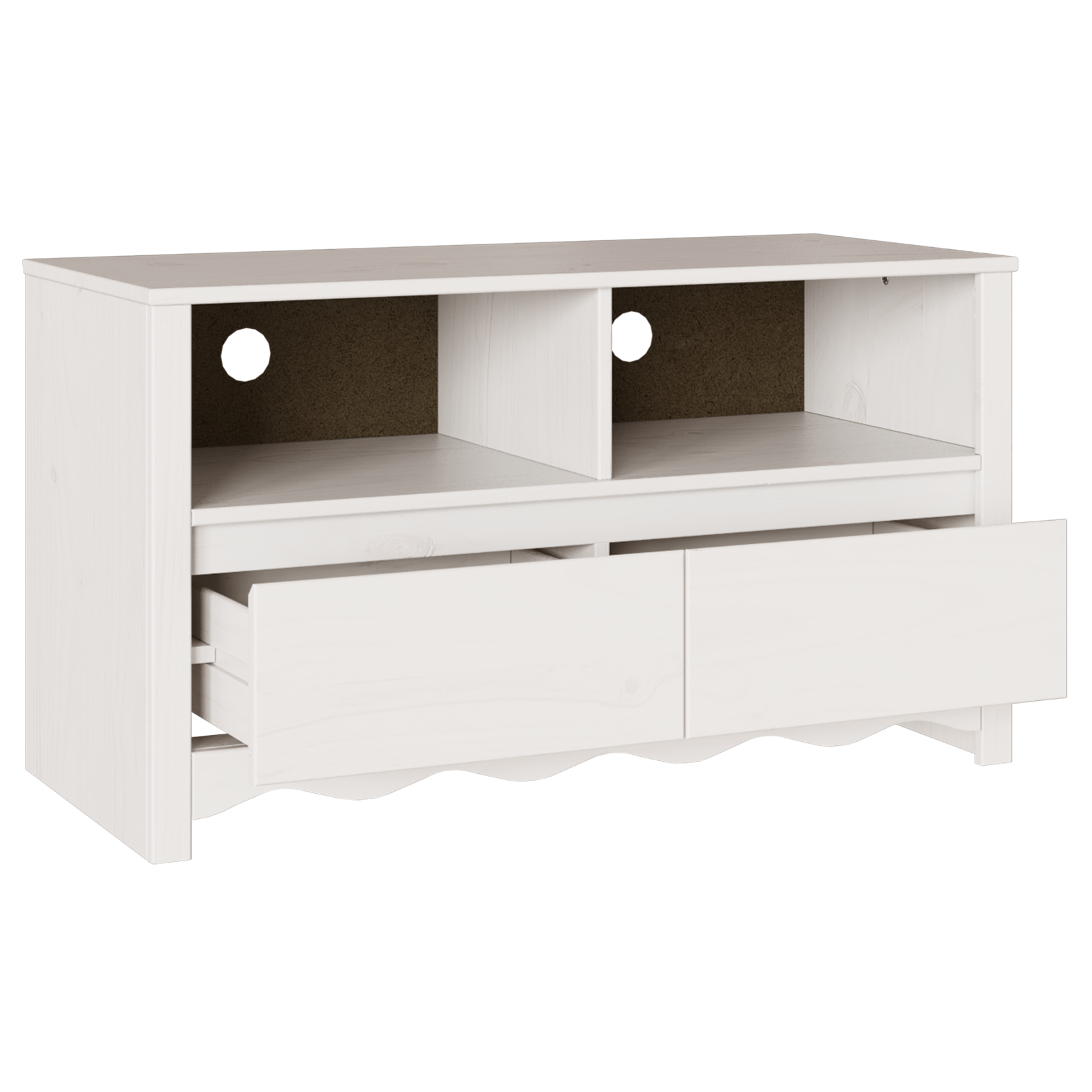 Dulap TV "DRAMMEN", alb, 99x43x55 cm, lemn masiv de pin — imaginea 5