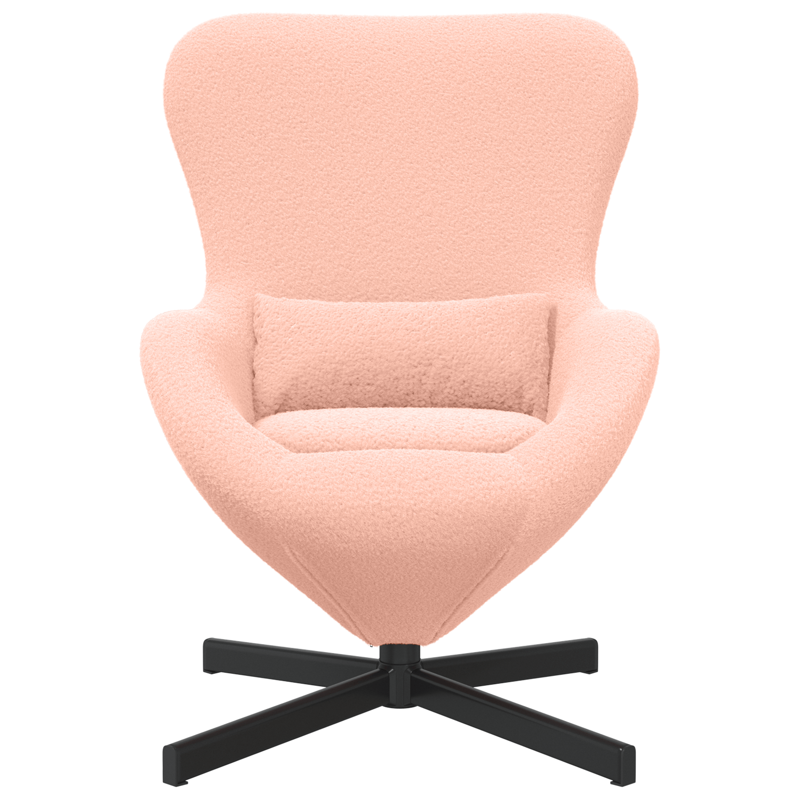 Fotoliu tip ou, roz, material similar lana — imaginea 4
