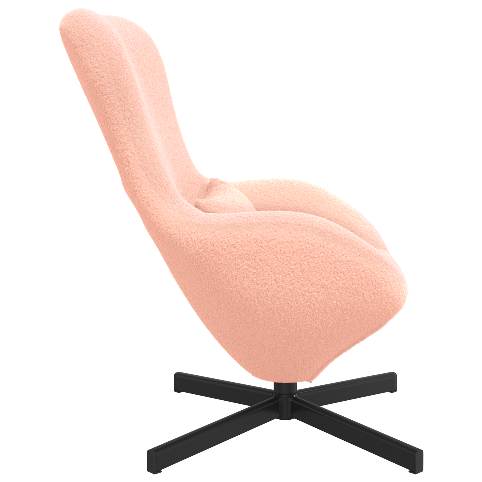 Fotoliu tip ou, roz, material similar lana — imaginea 5