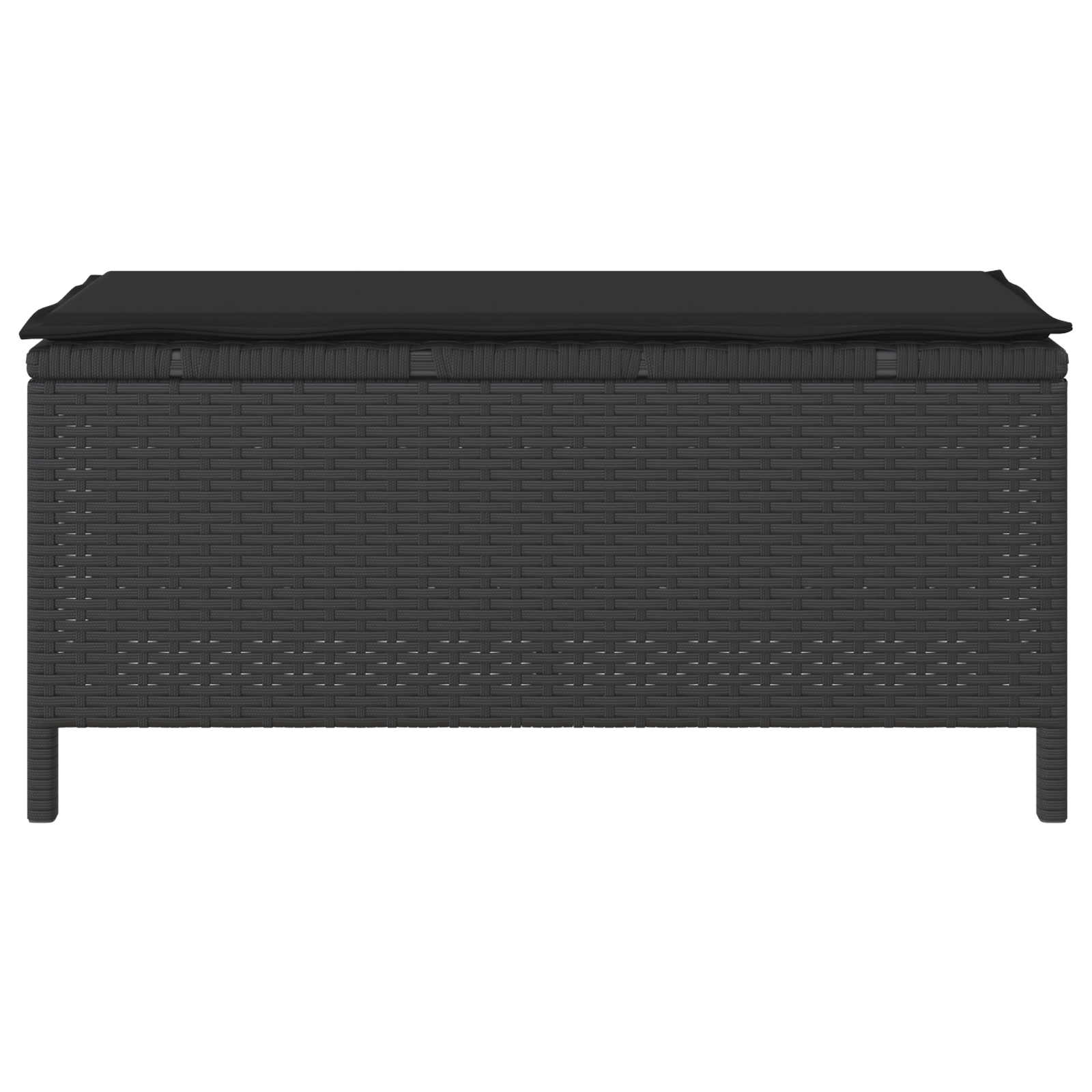 Set mobilier gradina, 3 piese, perne negre, poliratan & acacia — imaginea 8