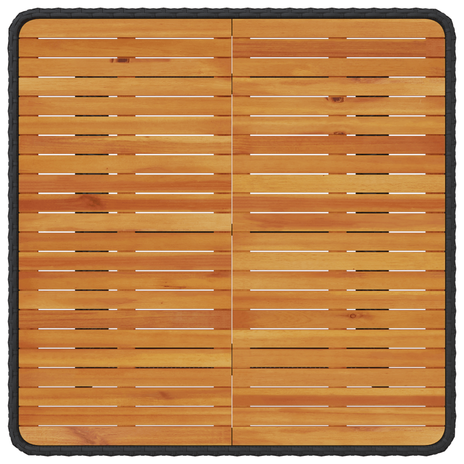 Set mobilier gradina, 3 piese, perne negre, poliratan & acacia — imaginea 9