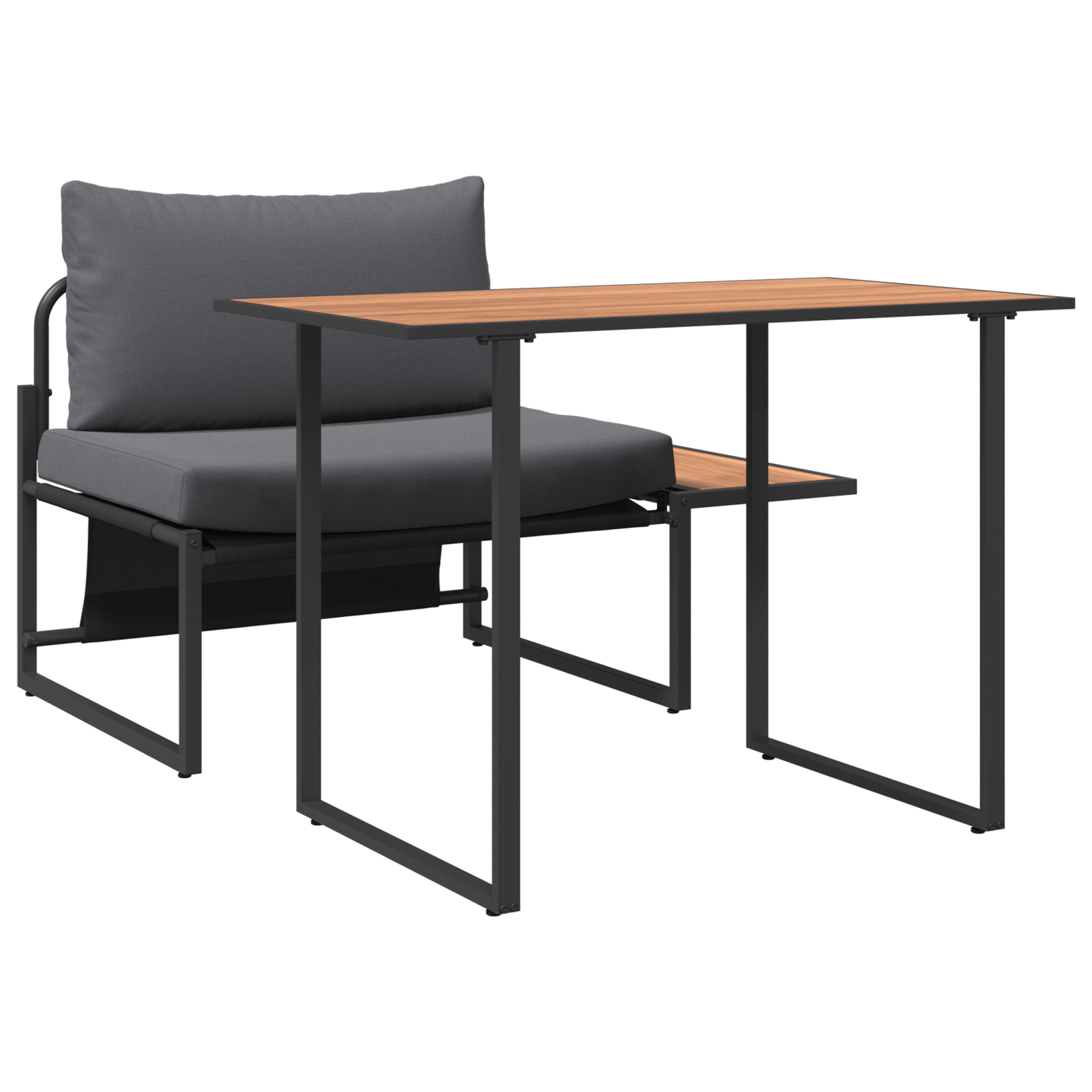 Set mobilier de gradina, 2 piese, single cu perne antracit — imaginea 2