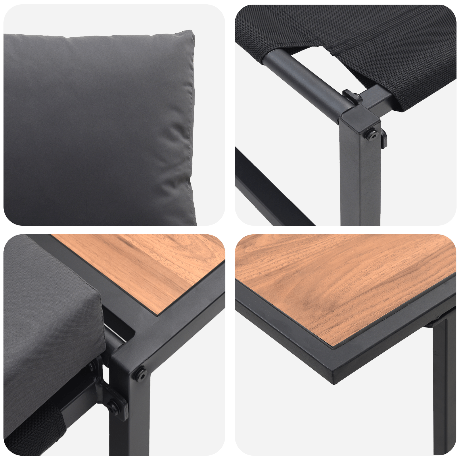 Set mobilier de gradina, 2 piese, single cu perne antracit — imaginea 9