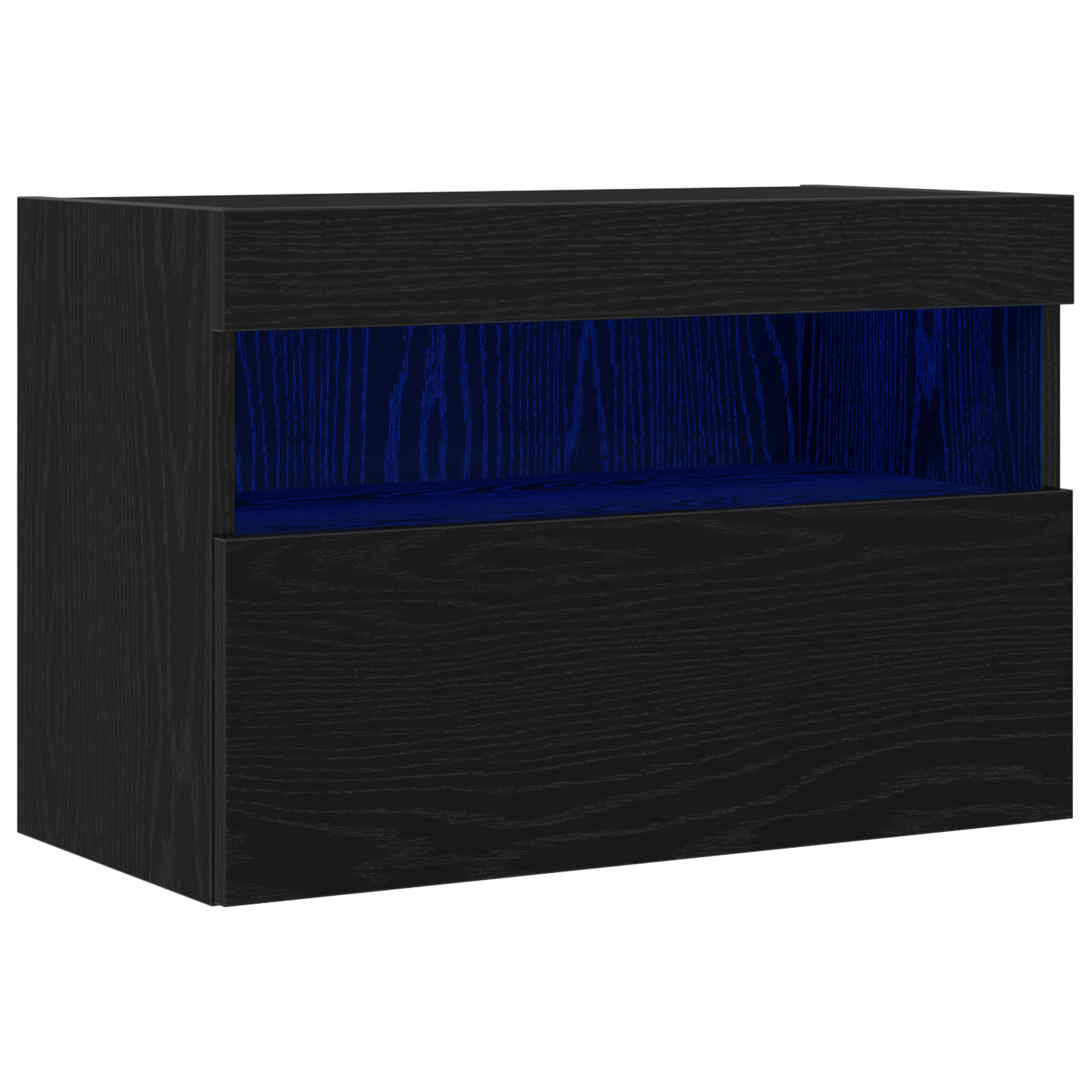 Dulap TV de perete cu LED, stejar negru, 60x30x40 cm — imaginea 2