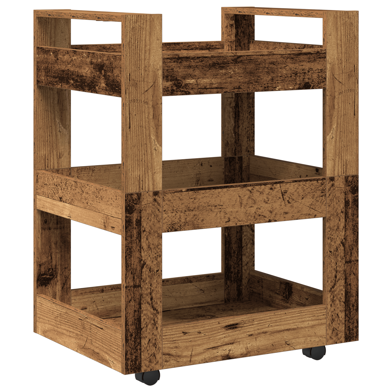 Carucior de bucatarie, lemn vechi, 60x45x80 cm, lemn prelucrat — imaginea 7