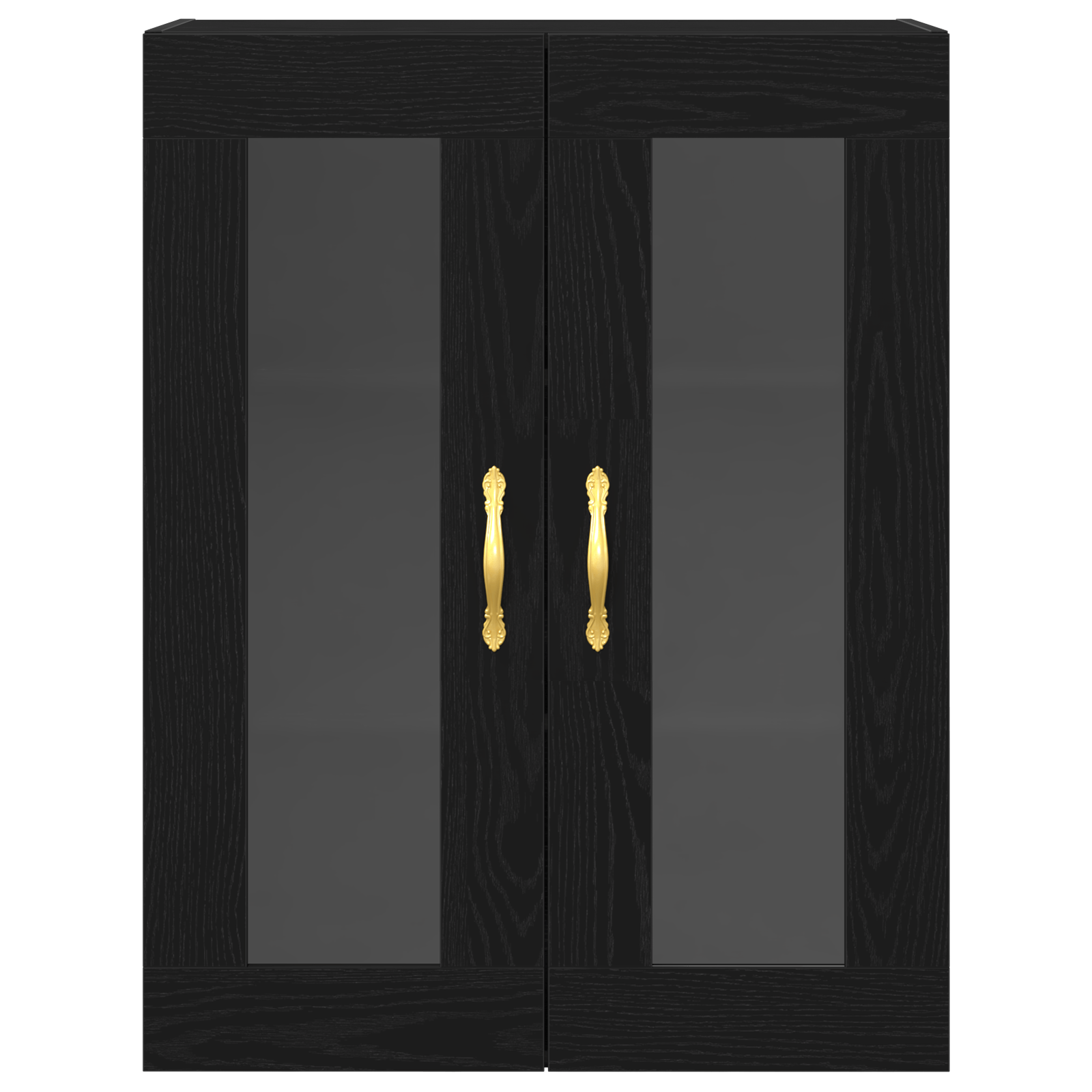 Dulap suspendat cu usi din sticla, stejar negru, 69,5x34x90 cm — imaginea 6