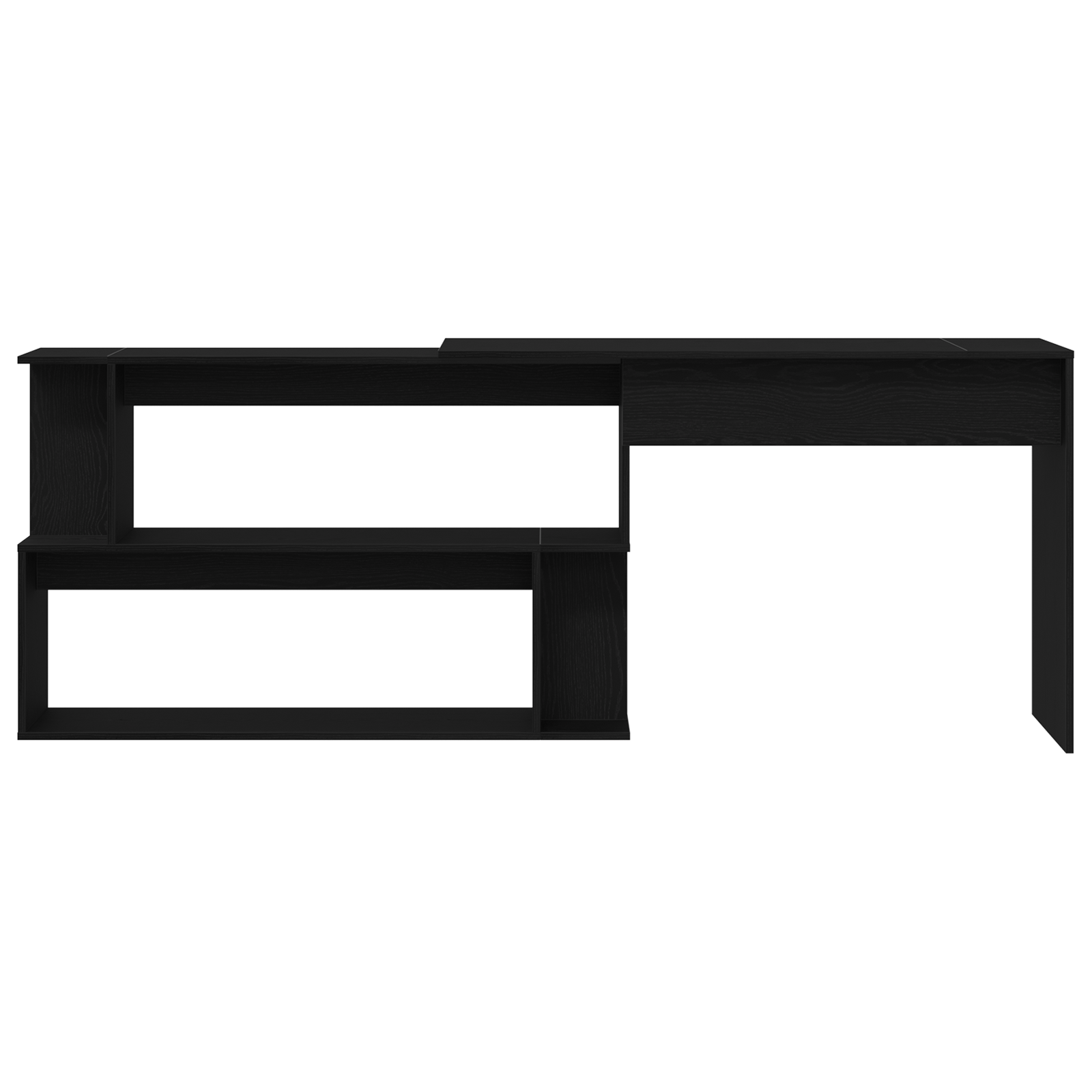 Birou Negru Stejar 200x50x76 cm Lemn Prelucrat — imaginea 6