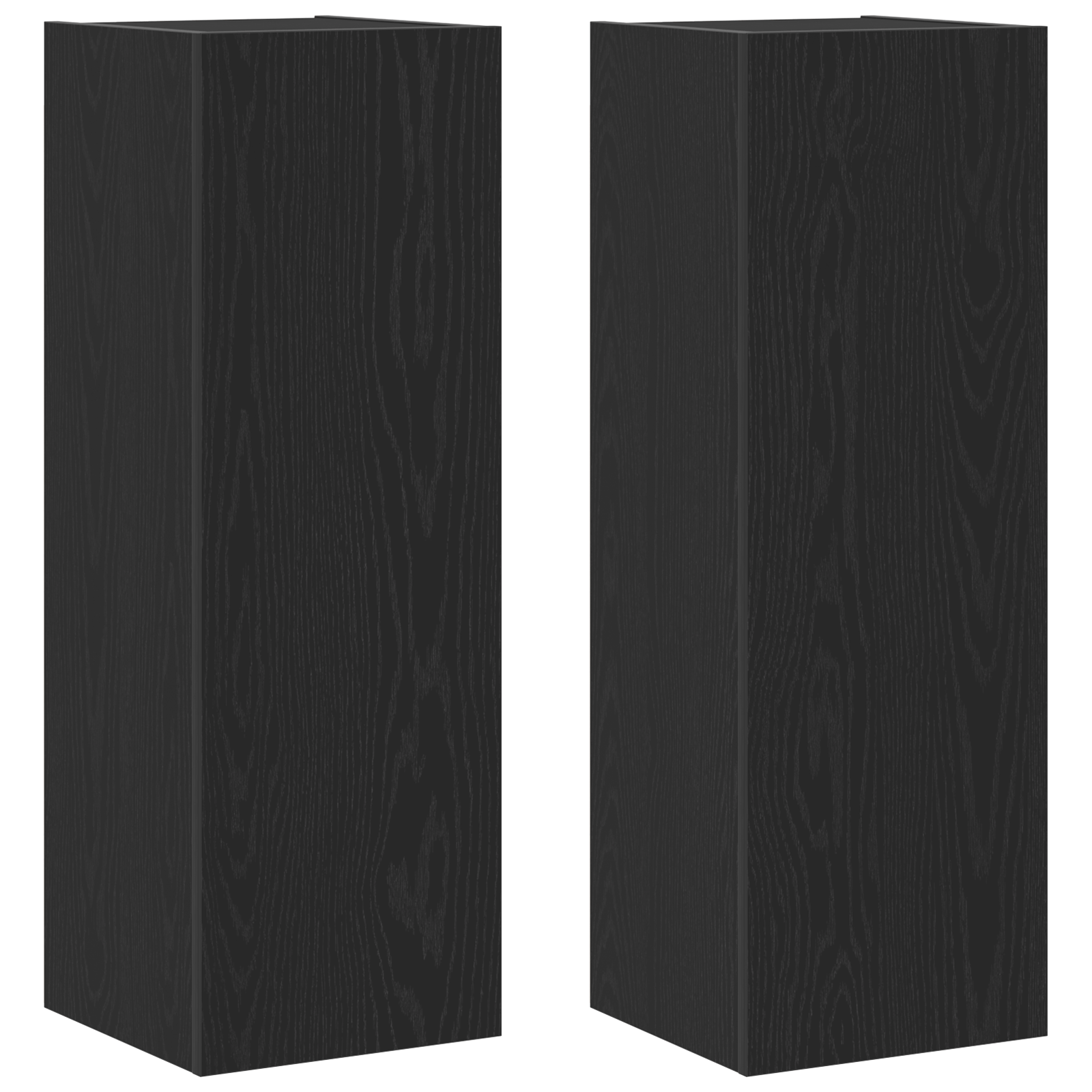Dulapuri TV de perete 2 buc Negru Stejar 30,5x30x90 cm Lemn prelucrat — imaginea 2