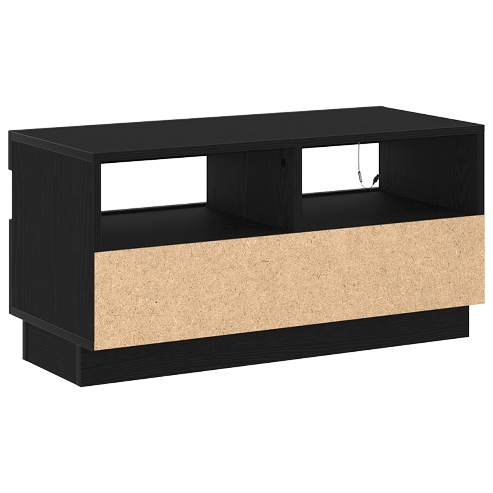 Dulap TV cu lumini LED Negru Stejar 80x35x40 cm Lemn prelucrat — imaginea 6