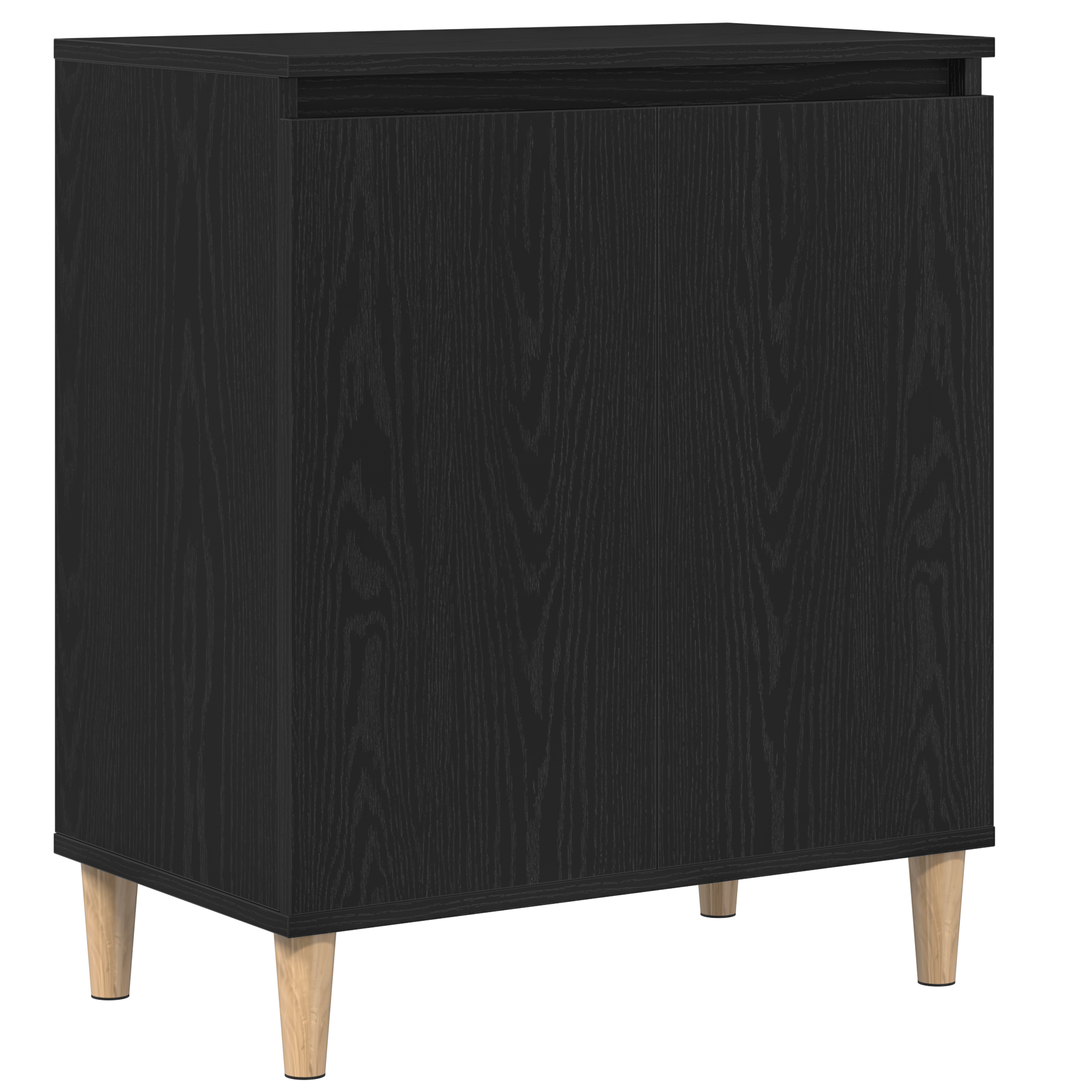 Suport Negru Stejar 60x35x70 cm, Lemn prelucrat — imaginea 2