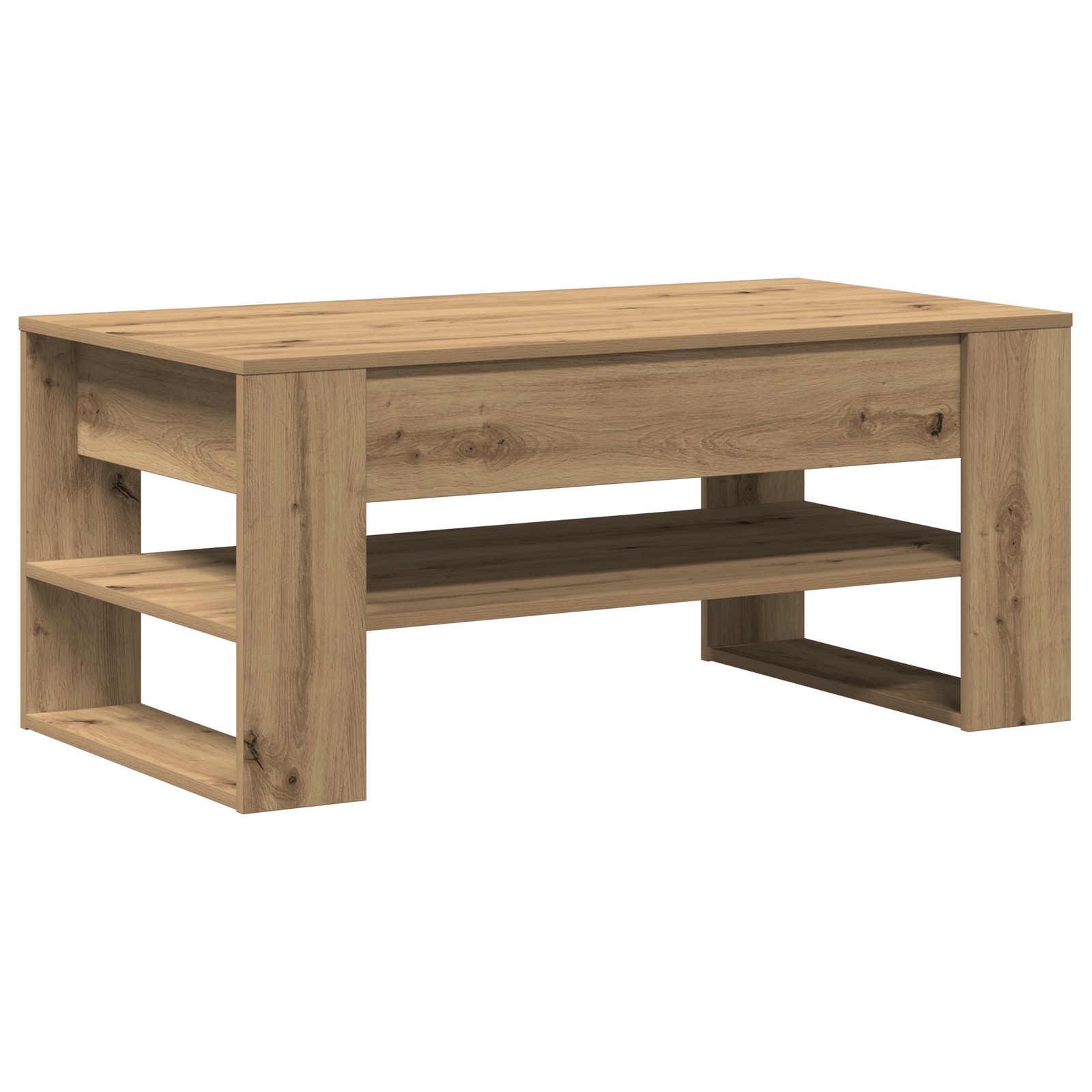 Masuta de cafea, stejar artizanal, 102x55x45 cm, lemn prelucrat — imaginea 2