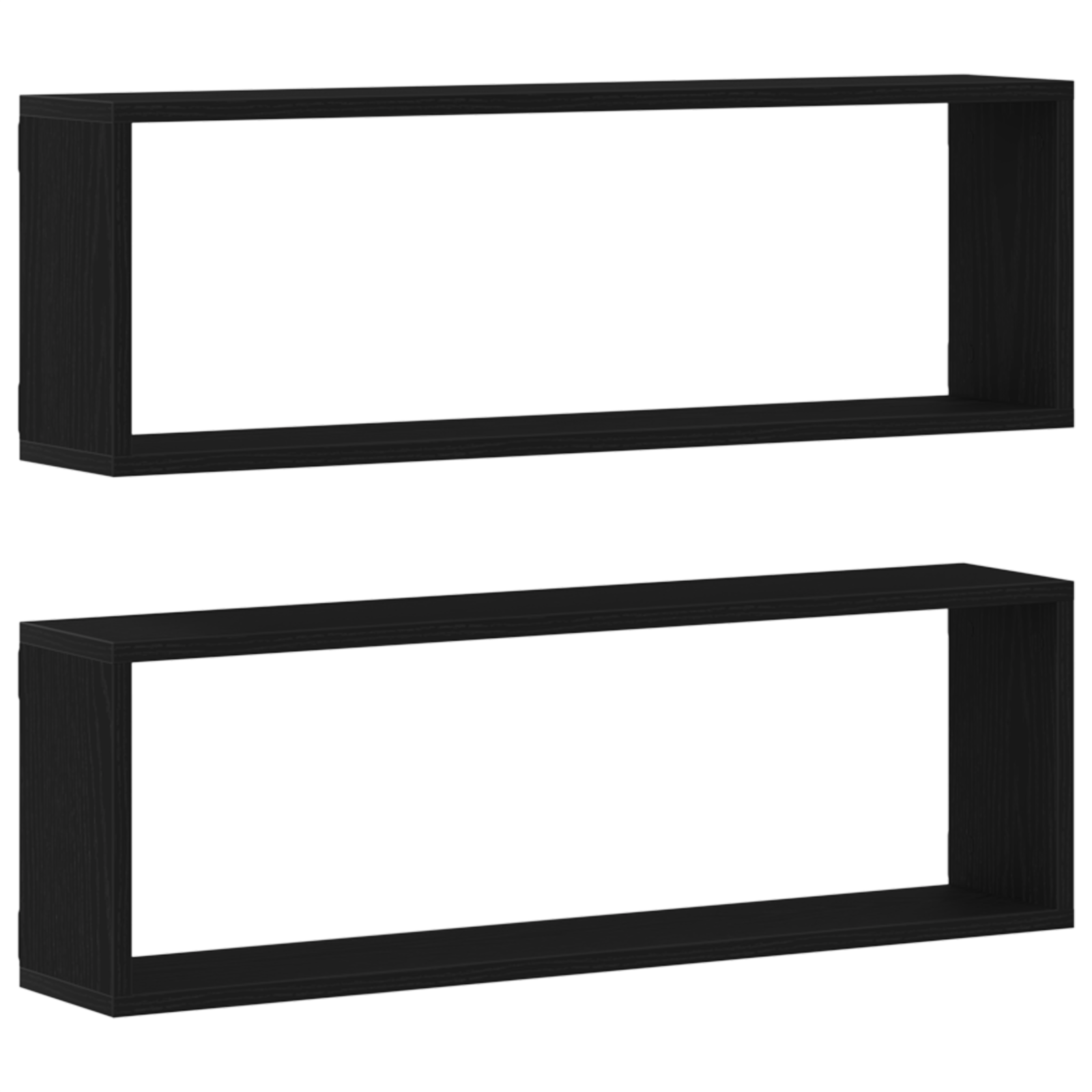 Polite - Set de 2, Stejar Negru, 80x15x26 cm, Fabricate din Lemn Prelucrat — imaginea 2