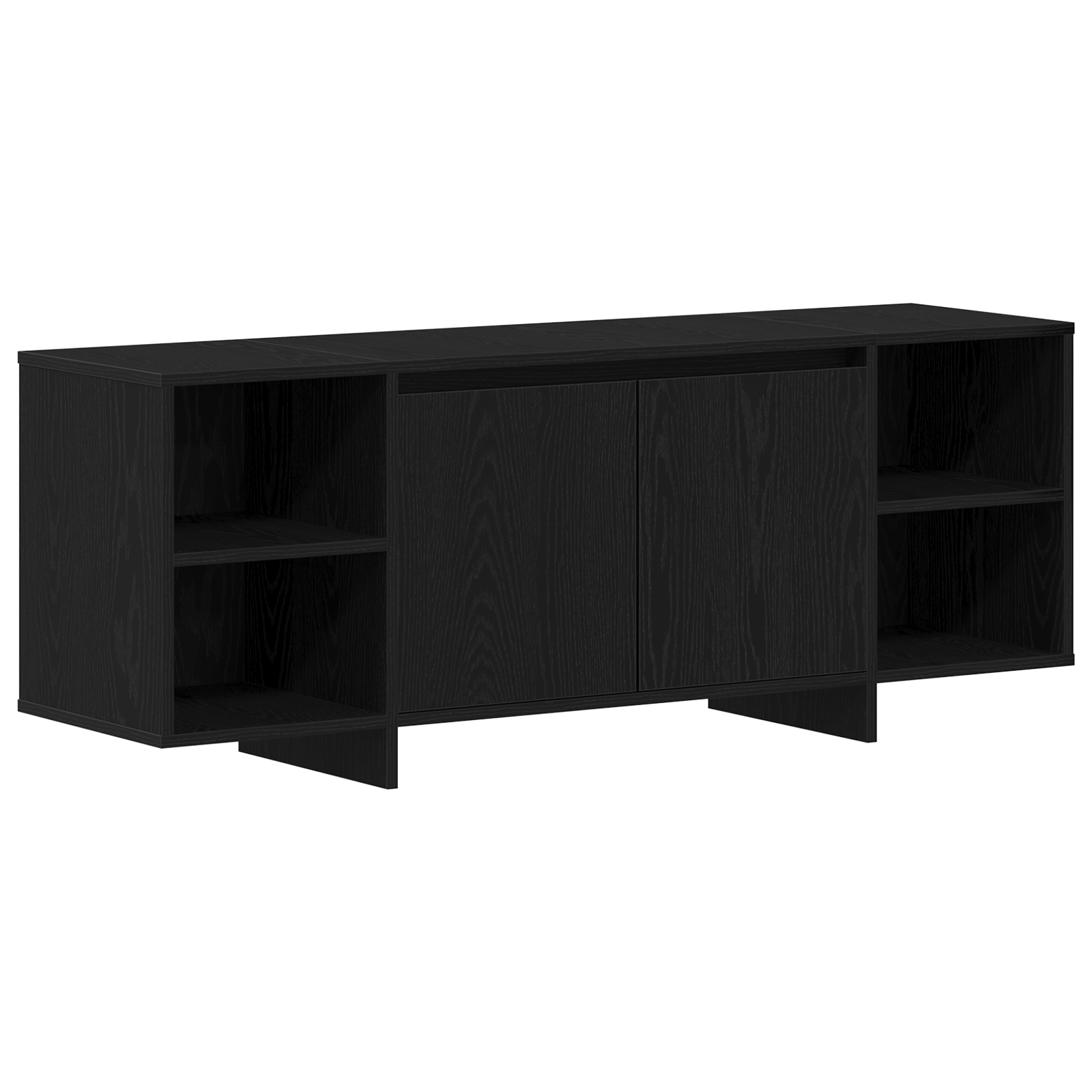 Suport TV - Stejar Negru - 120x30x40.5 cm - Fabricat din Lemn Prelucrat — imaginea 2